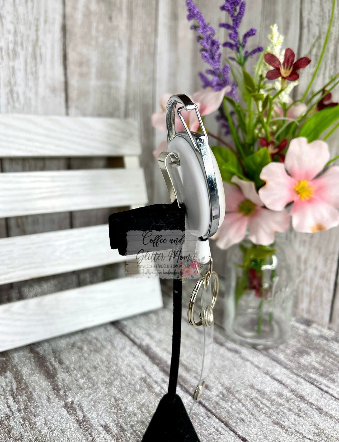Sunflower Teacher Rainbow Clip On Retractable Key Ring