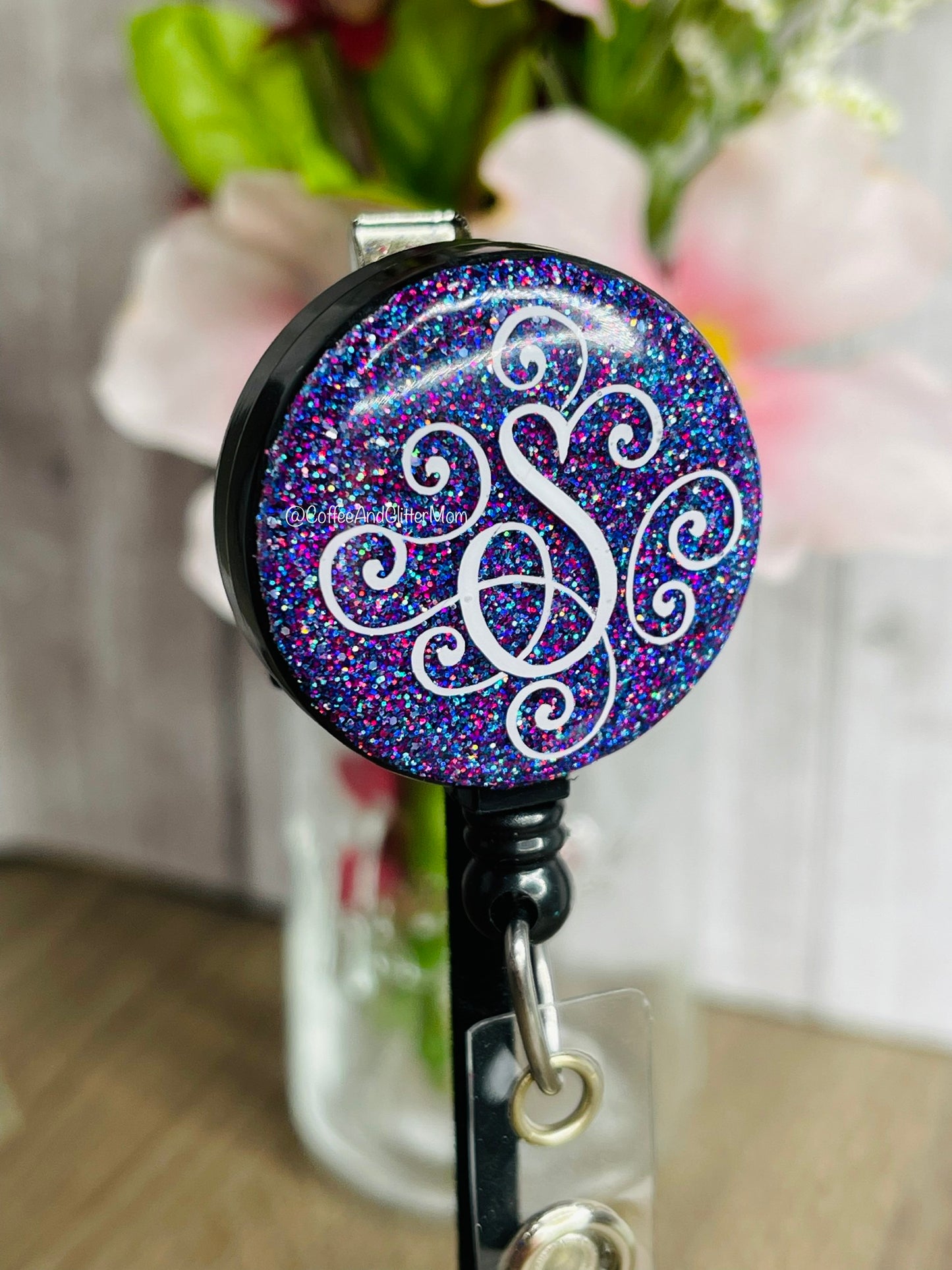 Swirly “S” Mermaid Rainbow Badge Reel