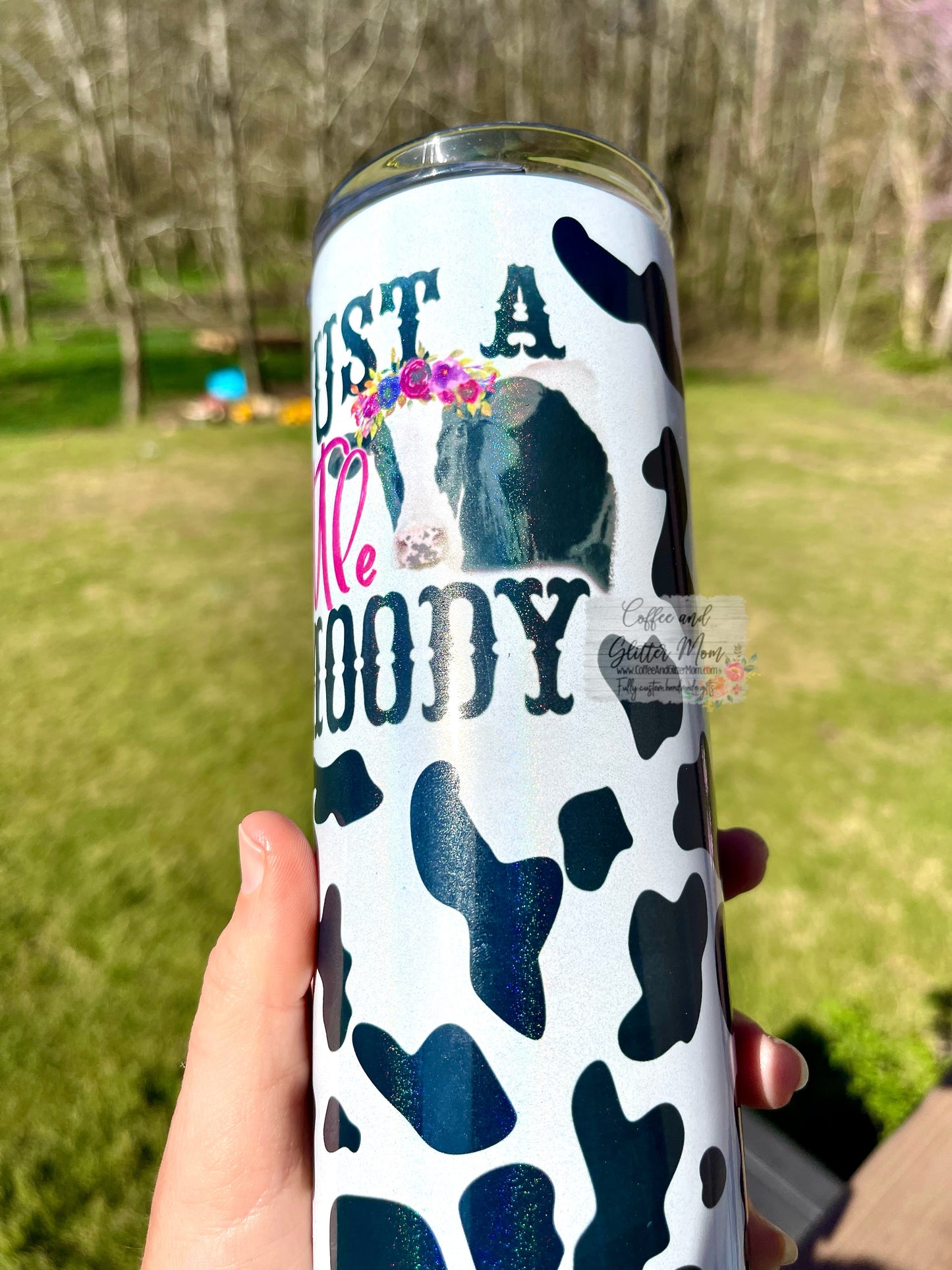 Just A Little Moody 20oz White Rainbow Skinny Tumbler