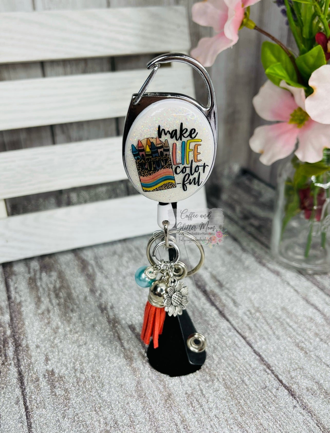 Make Life Colorful Clip On Retractable Key Ring