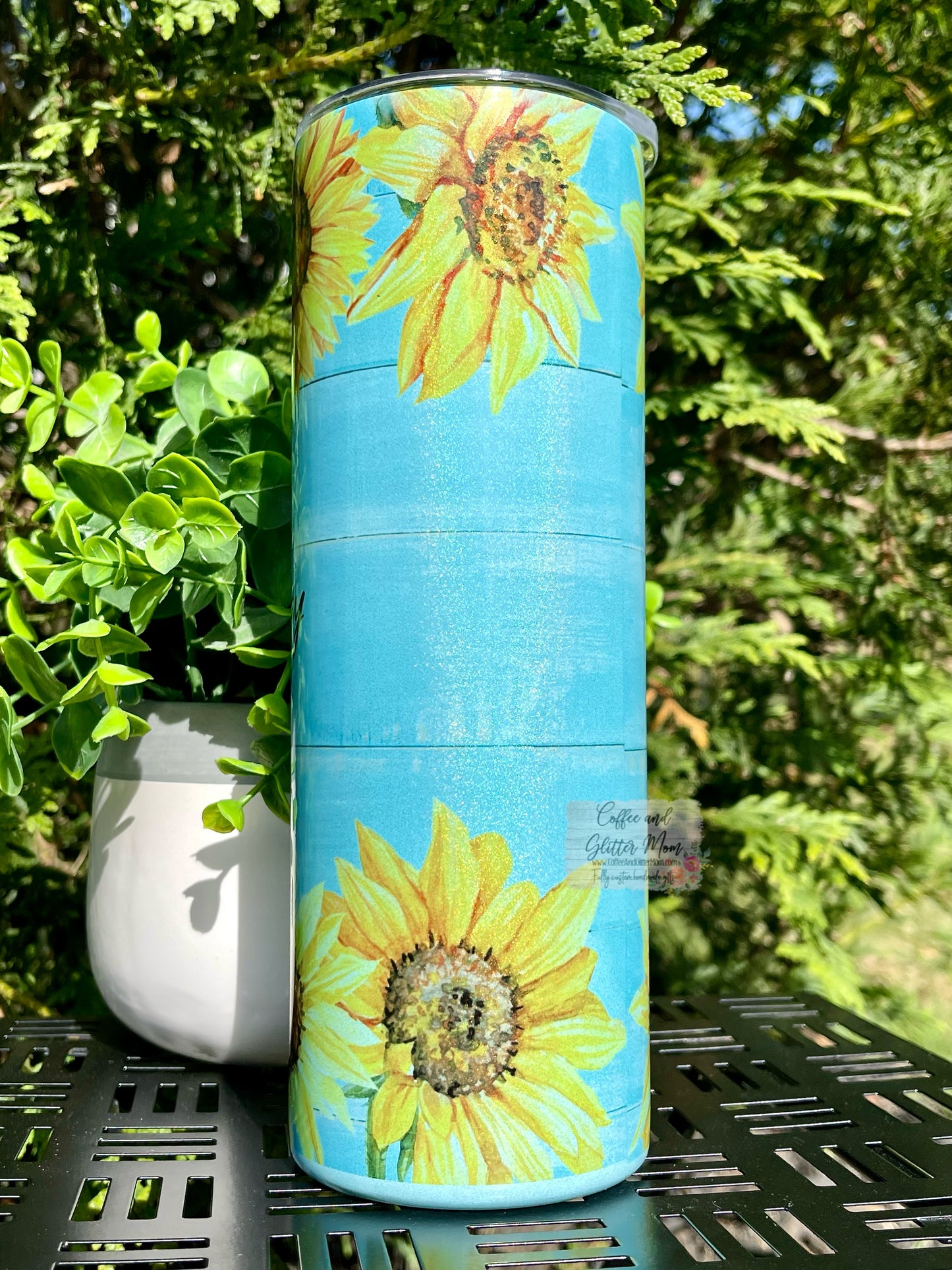 Same Shit Different Day 20oz Sunflower Mint Rainbow Skinny Tumbler