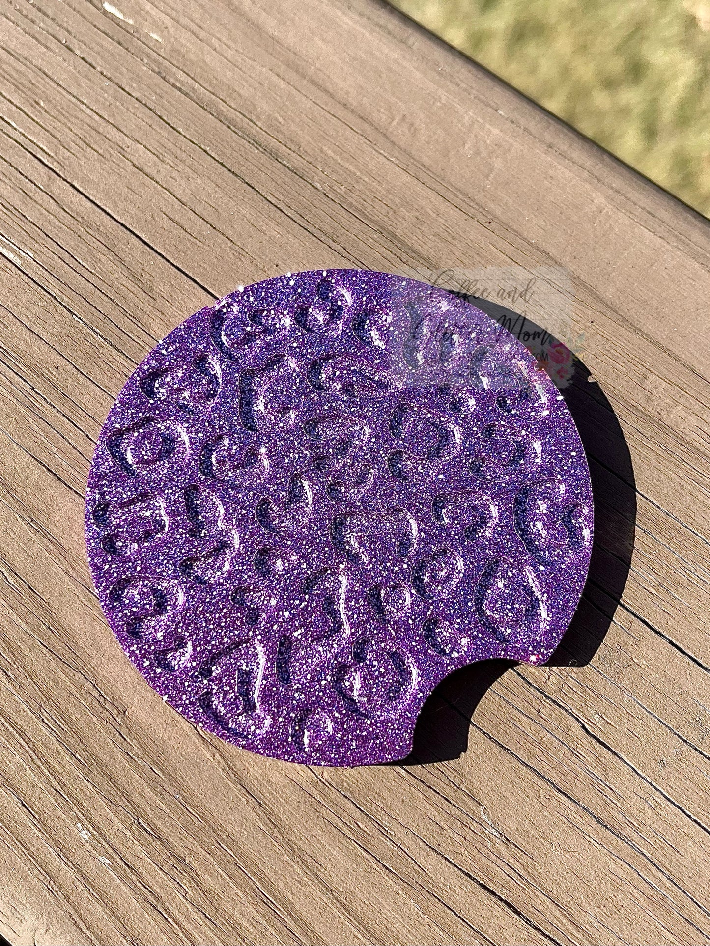 Leopard Print Orchid Small Car Coaster