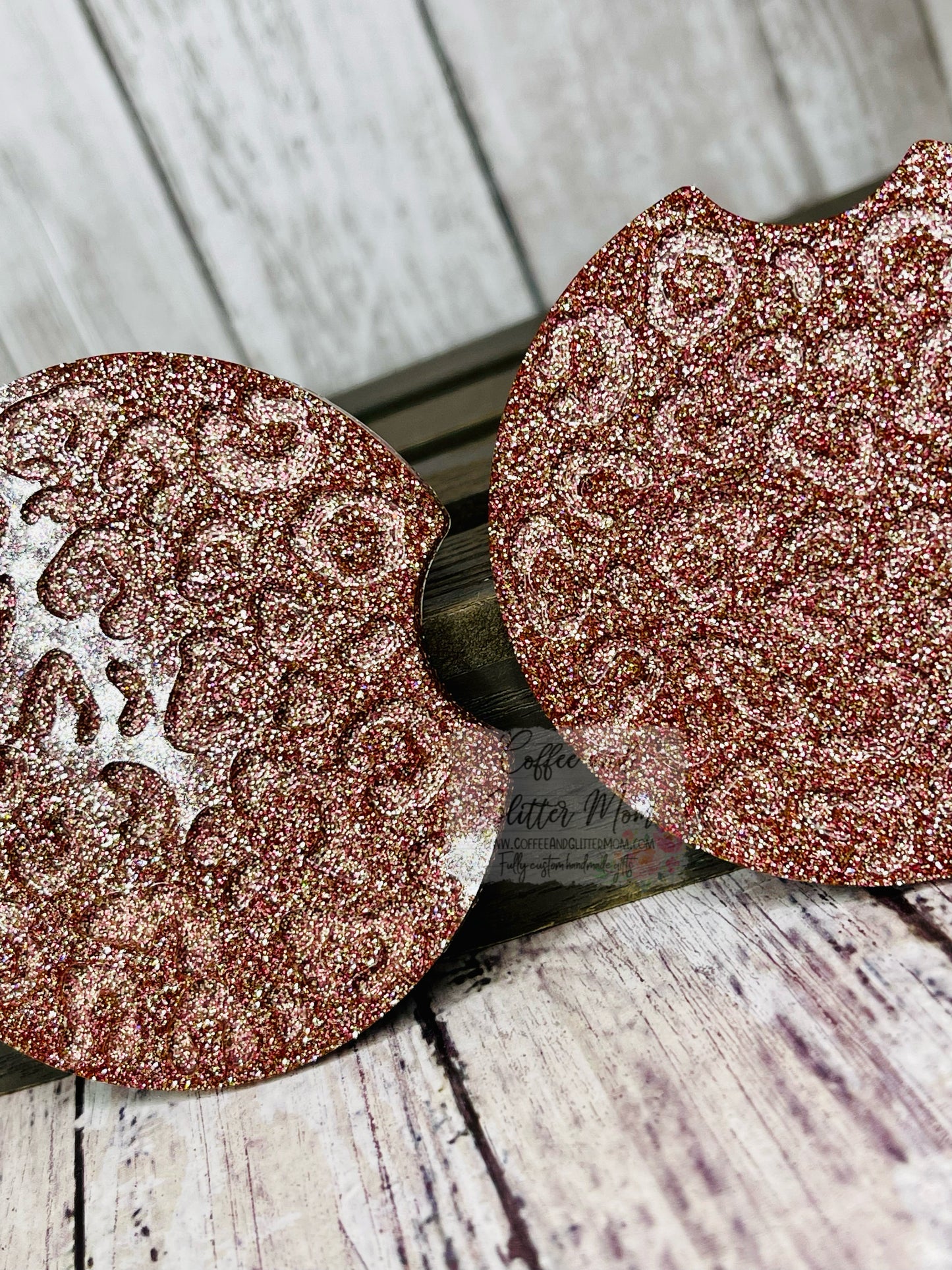 Rose Gold Car Coaster Set