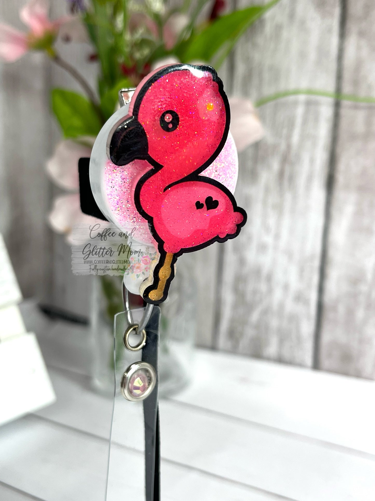 Baby Flamingo Badge Reel