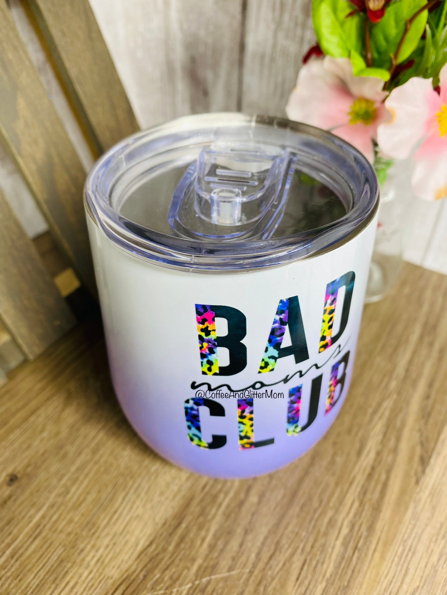 Bad Mom's Club 12oz Ombre Purple Wine Tumbler