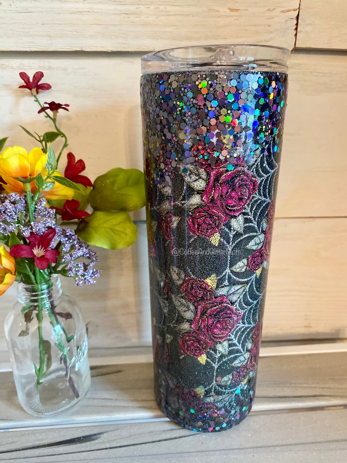 Web of Roses Gunmetal Chunky Drip 20oz Skinny
