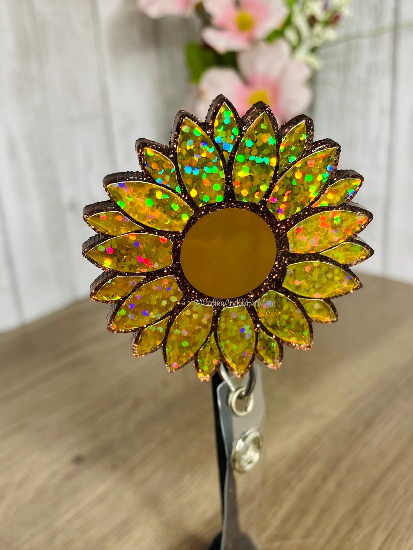 Holographic Sunflower Badge Reel