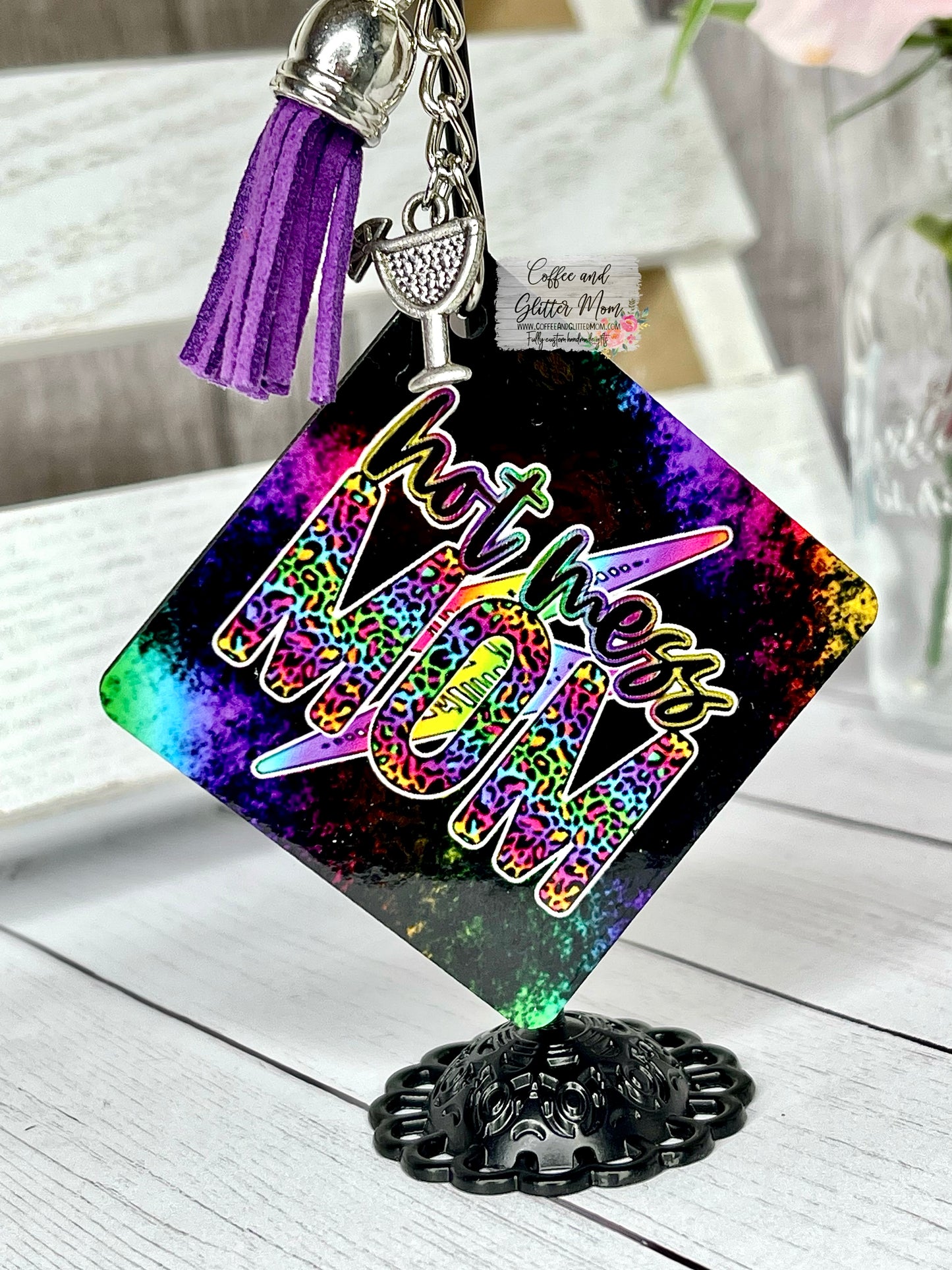 Hot Mess Mom Keychain