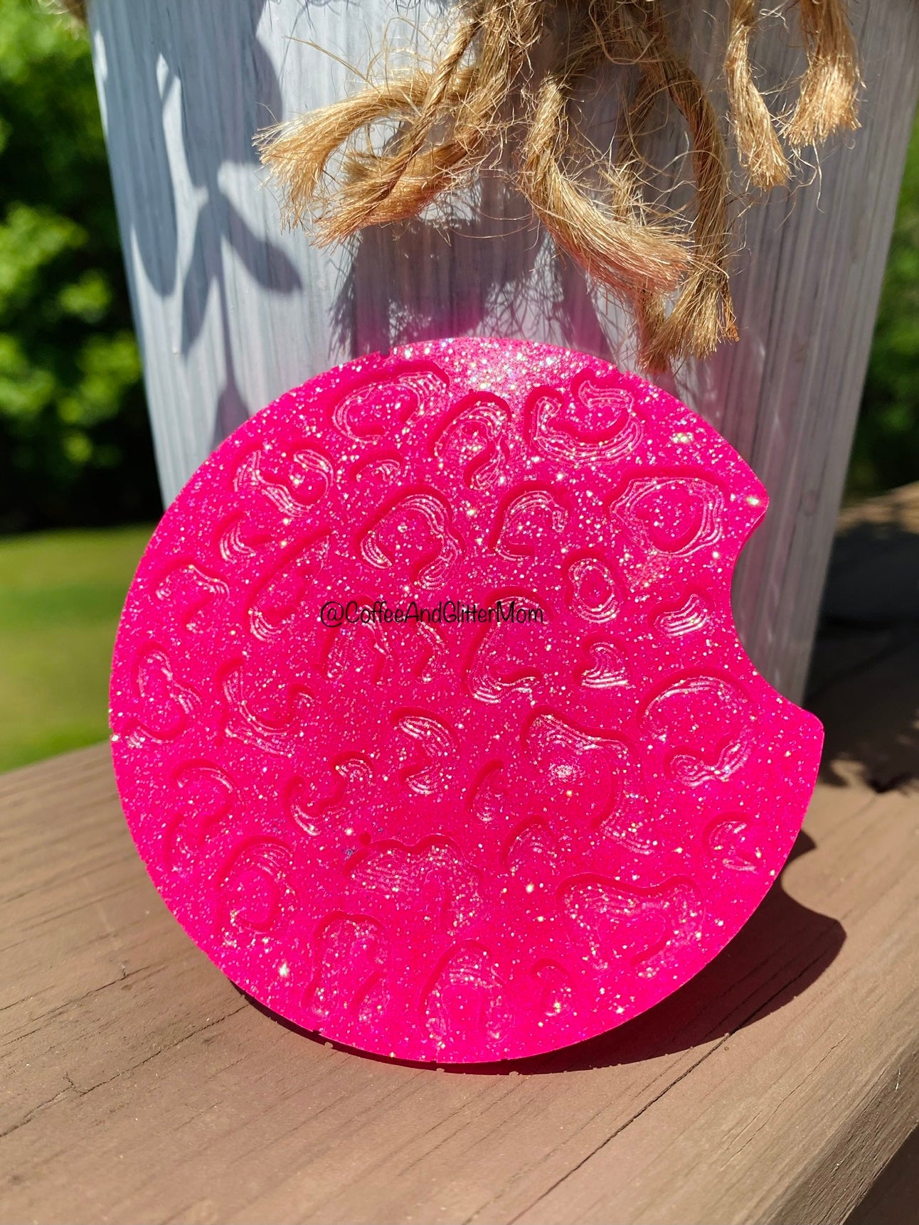 Animal Print Legally Pink Large Car Coaster