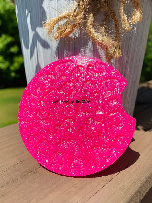 Animal Print Legally Pink Large Car Coaster
