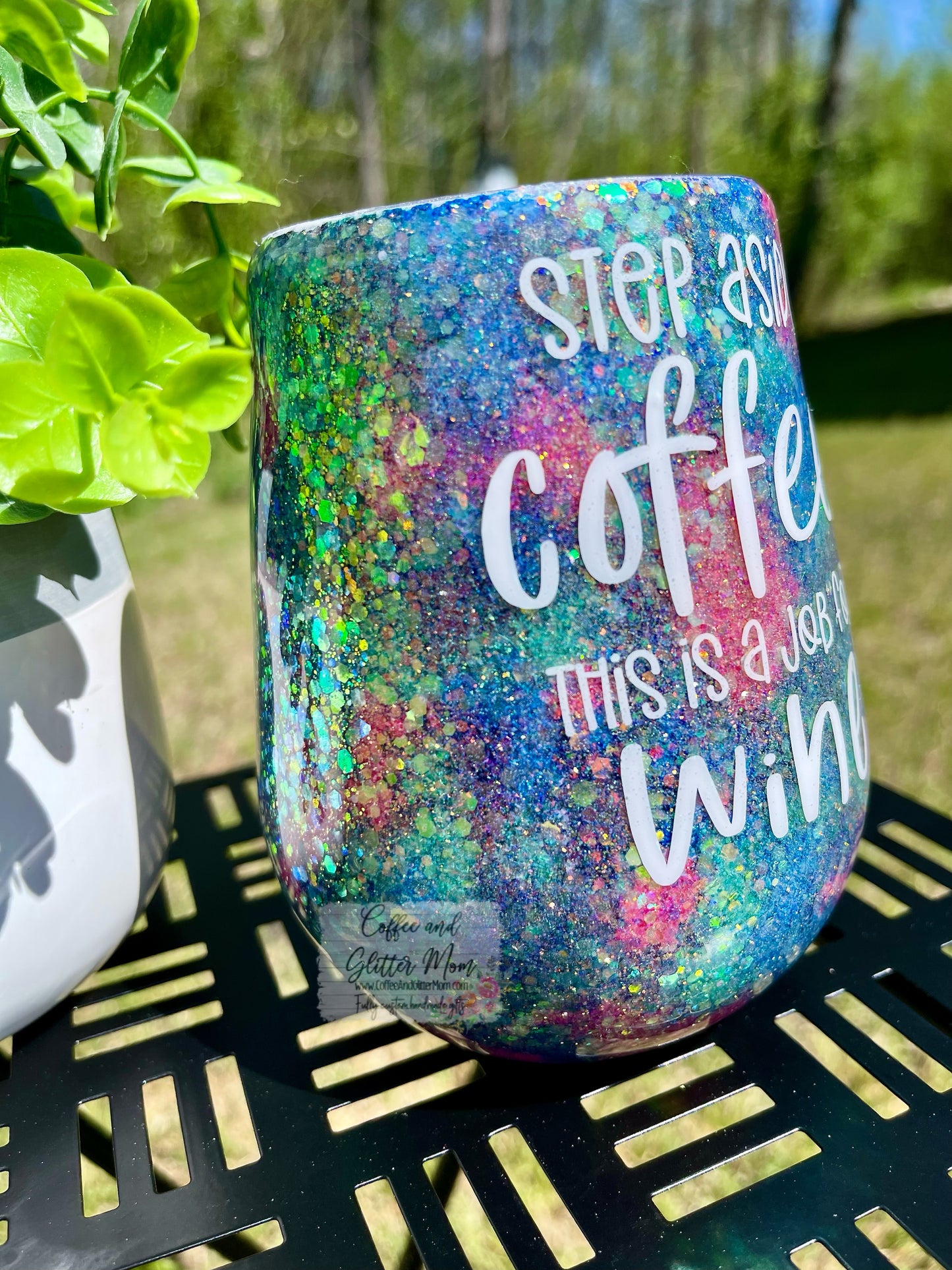 Step Aside Coffee ,Wine Time 14oz Wine Tumbler