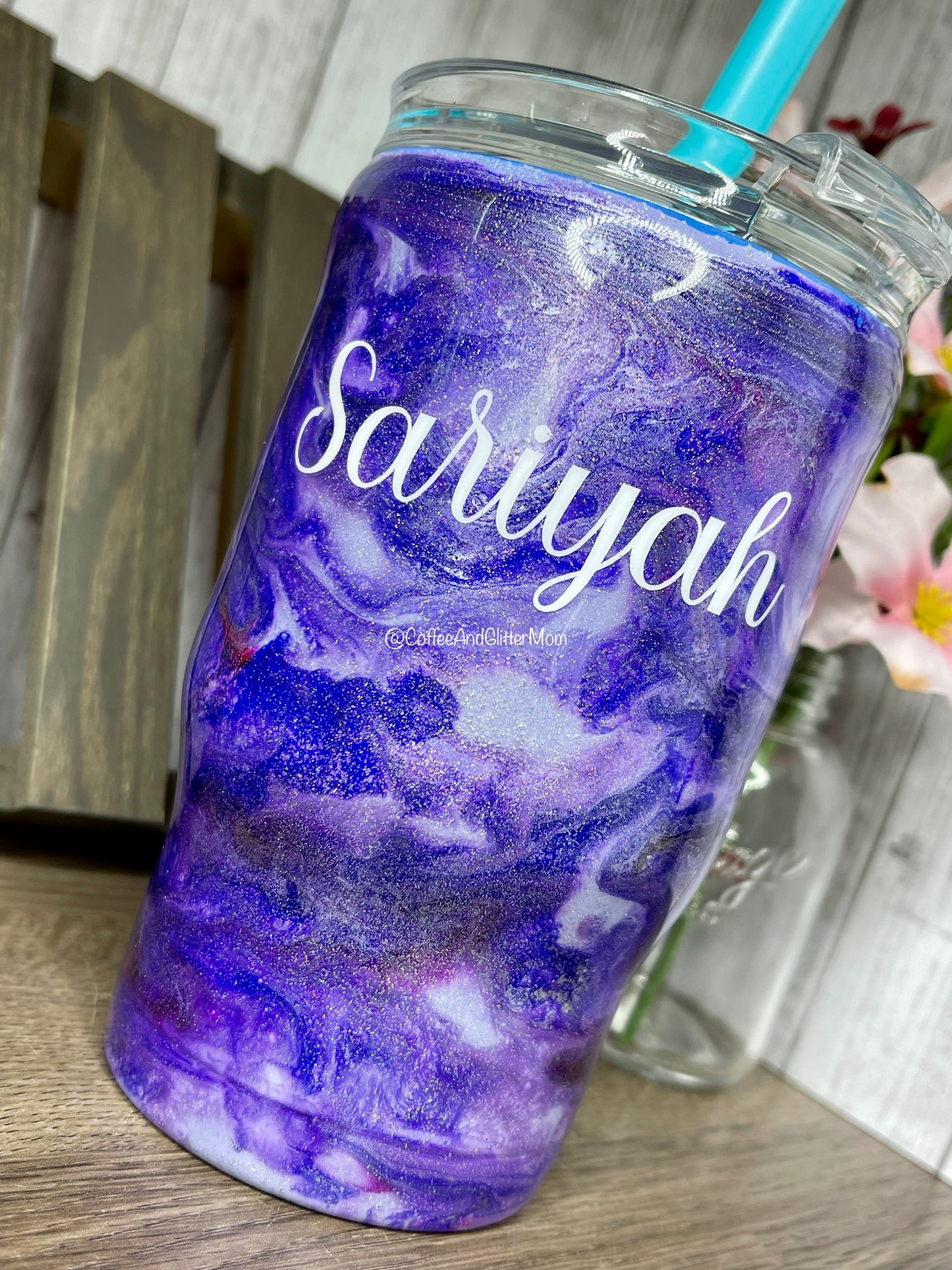 Purple and Silver Ink Tumbler