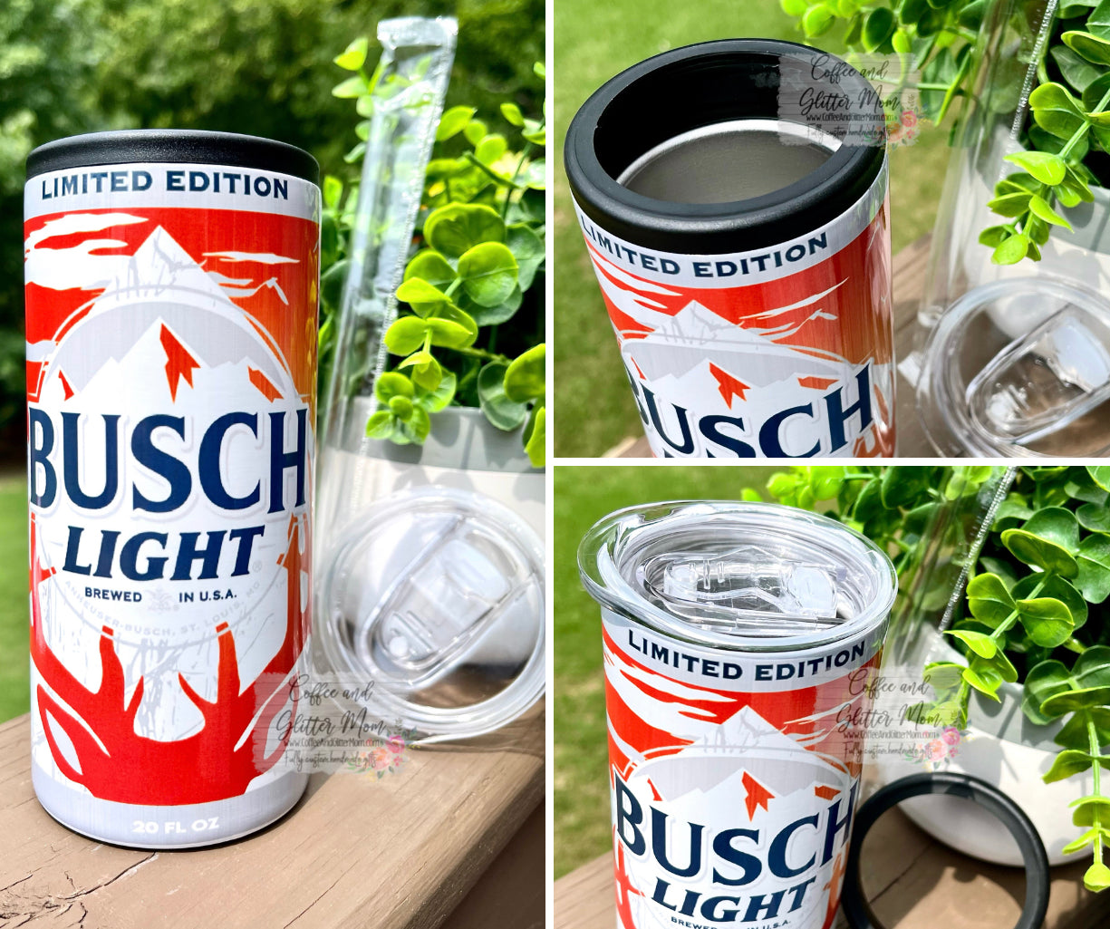 Hunting Orange Beer 12oz Skinny Can Cooler Duo-Lid Tumbler