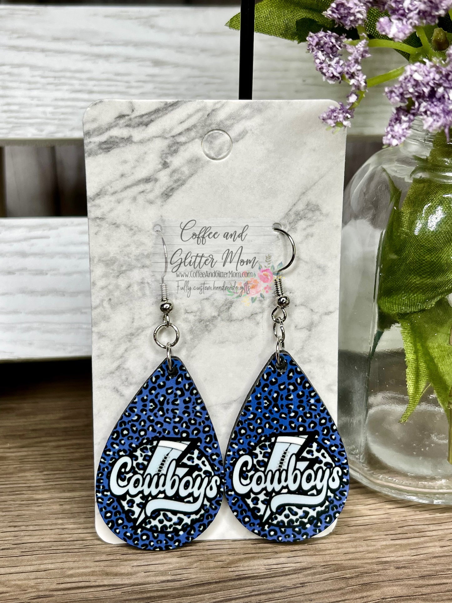 Cowboys Animal Print Earrings