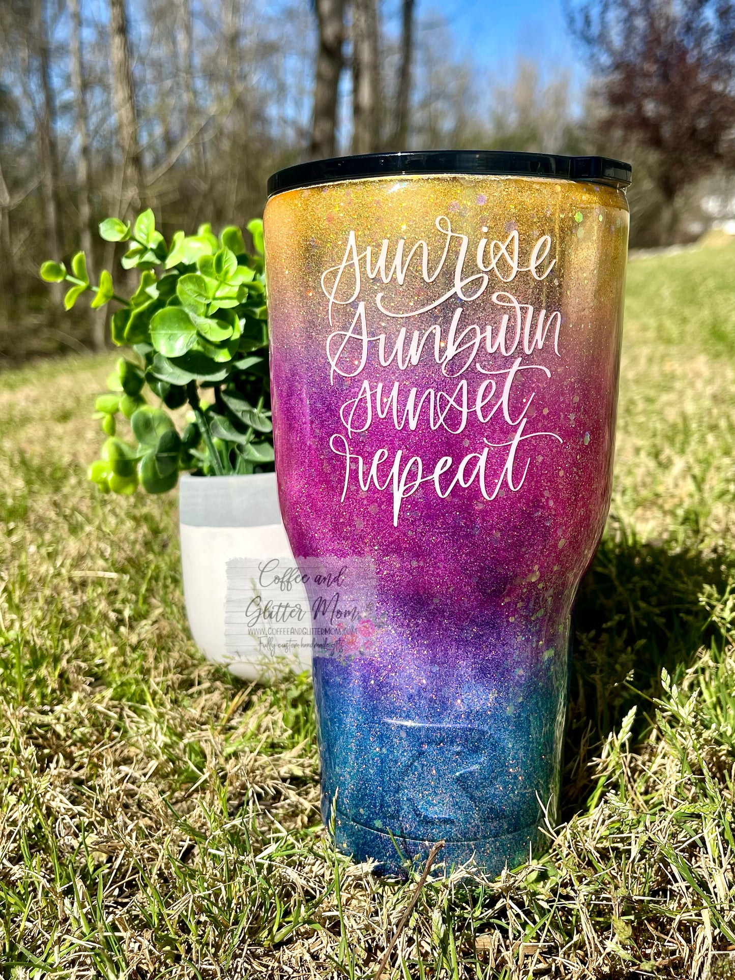 Sunrise Sunburn Sunset Repeat 30oz Rtic Tri-Color Tumbler