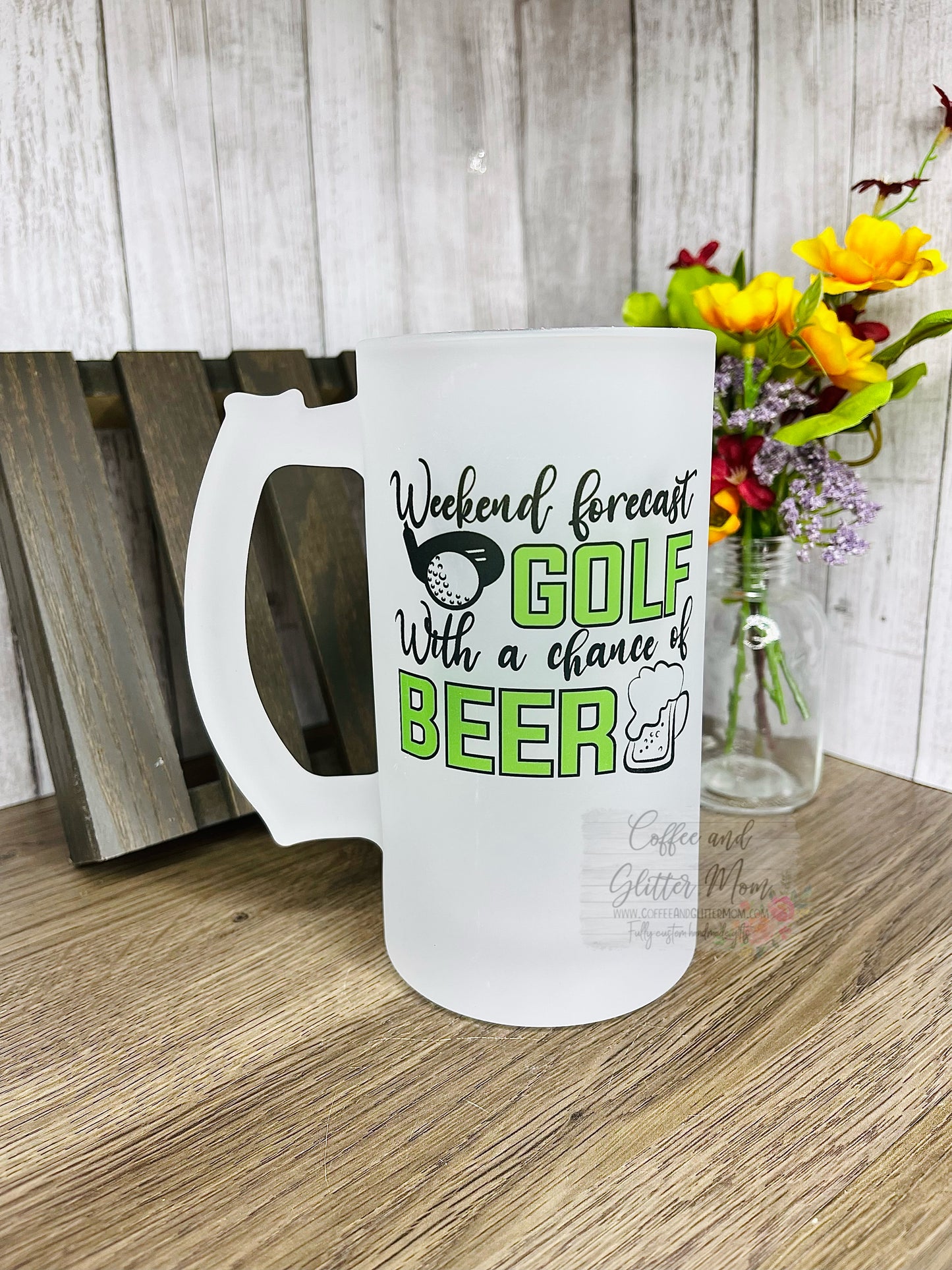 Weekend Forecast Lots Of Balls 16oz Frosted Glass Stein