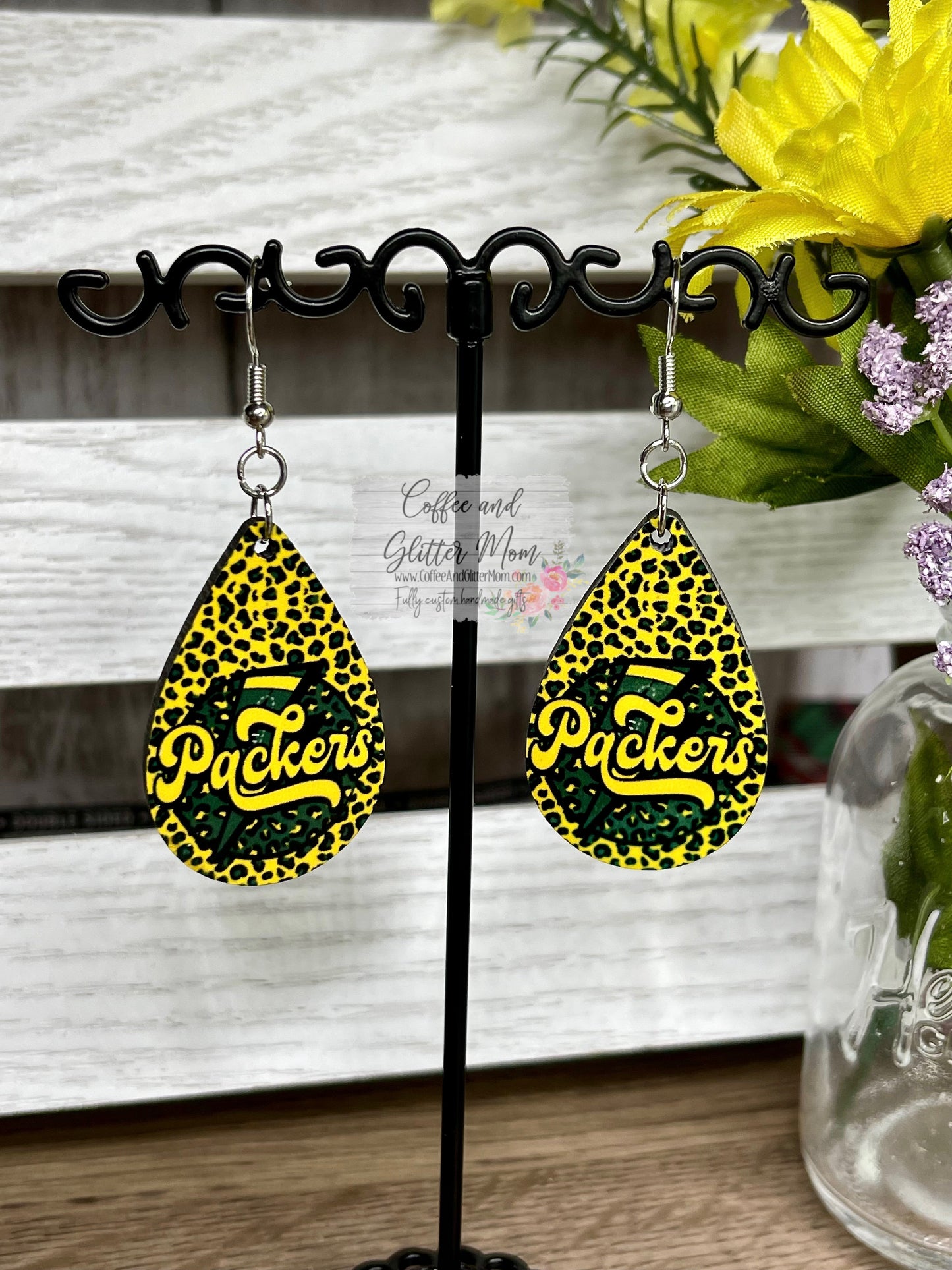 Packers Animal Print Earrings RTS