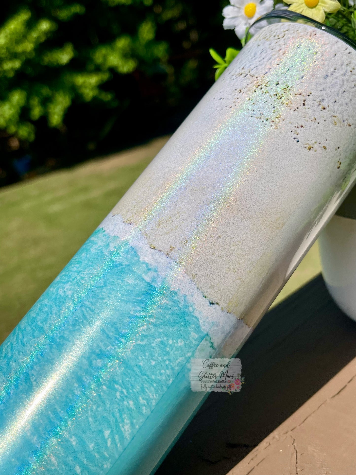 Holographic Beach 20oz Rainbow Skinny Tumbler