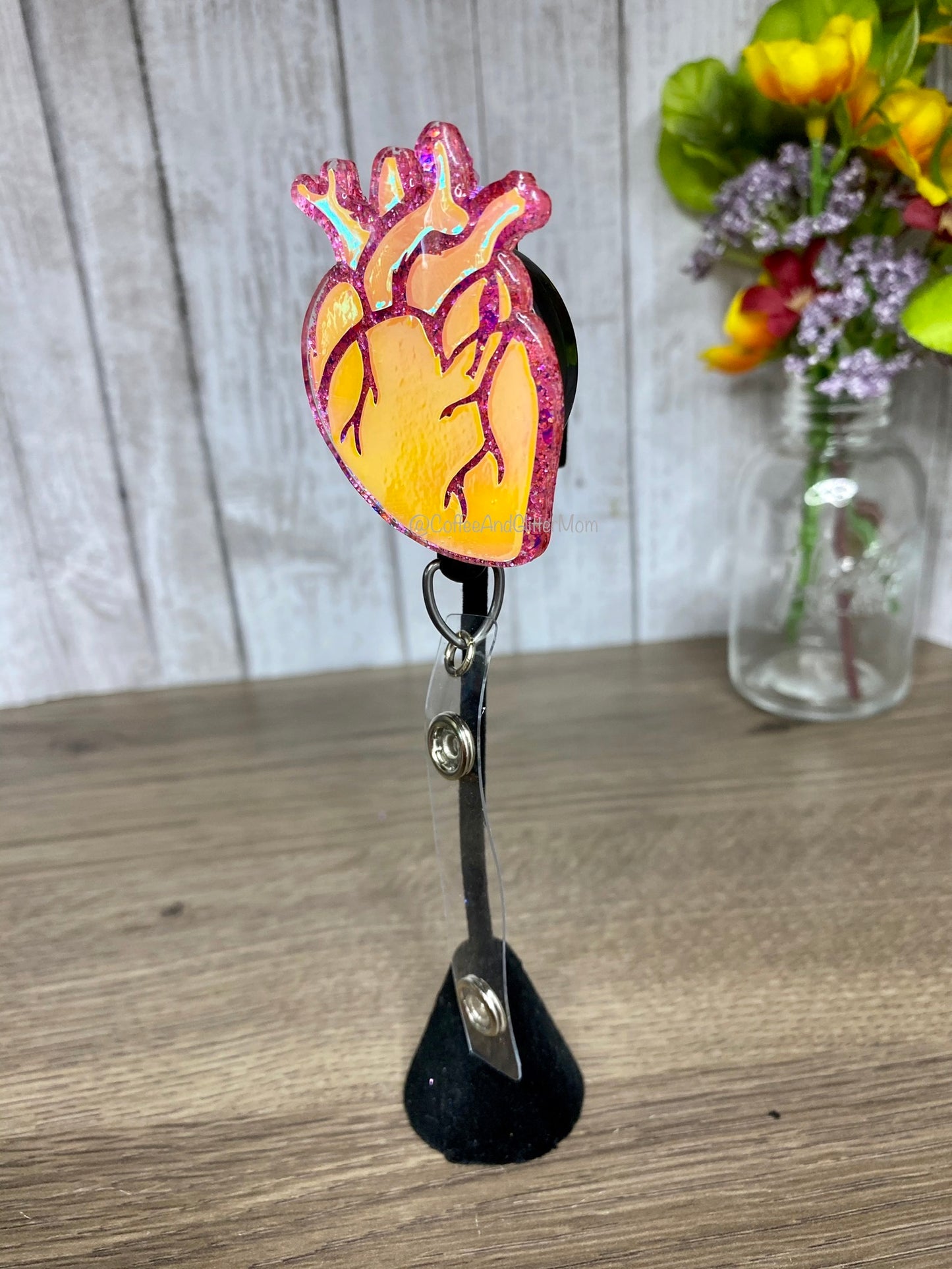 Anatomical Pink Heart Badge Reel