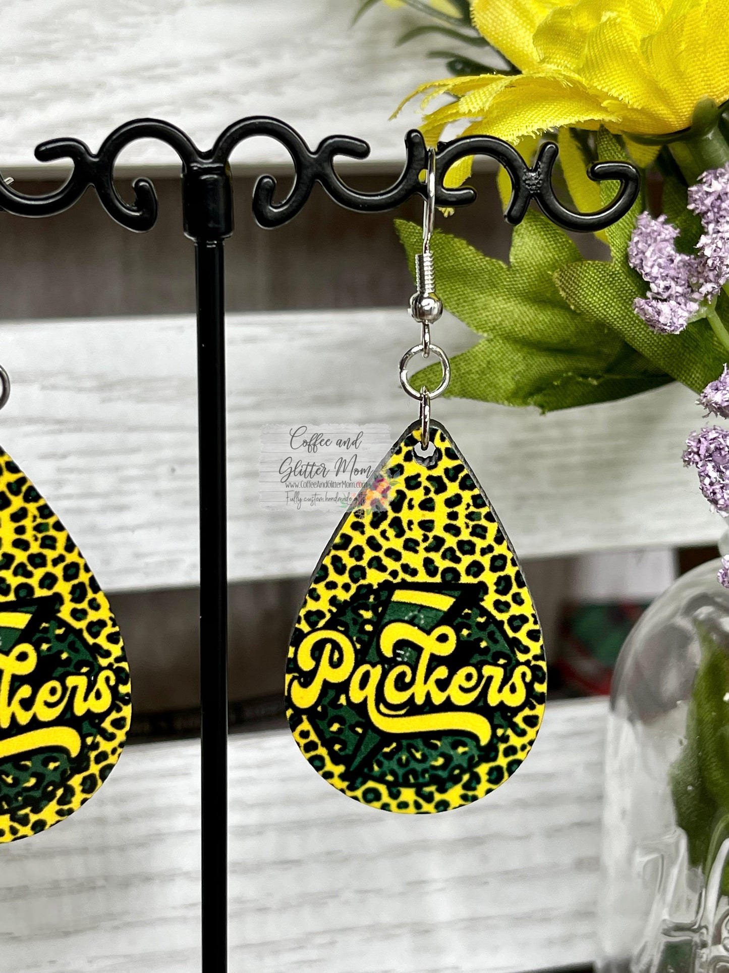 Packers Animal Print Earrings RTS