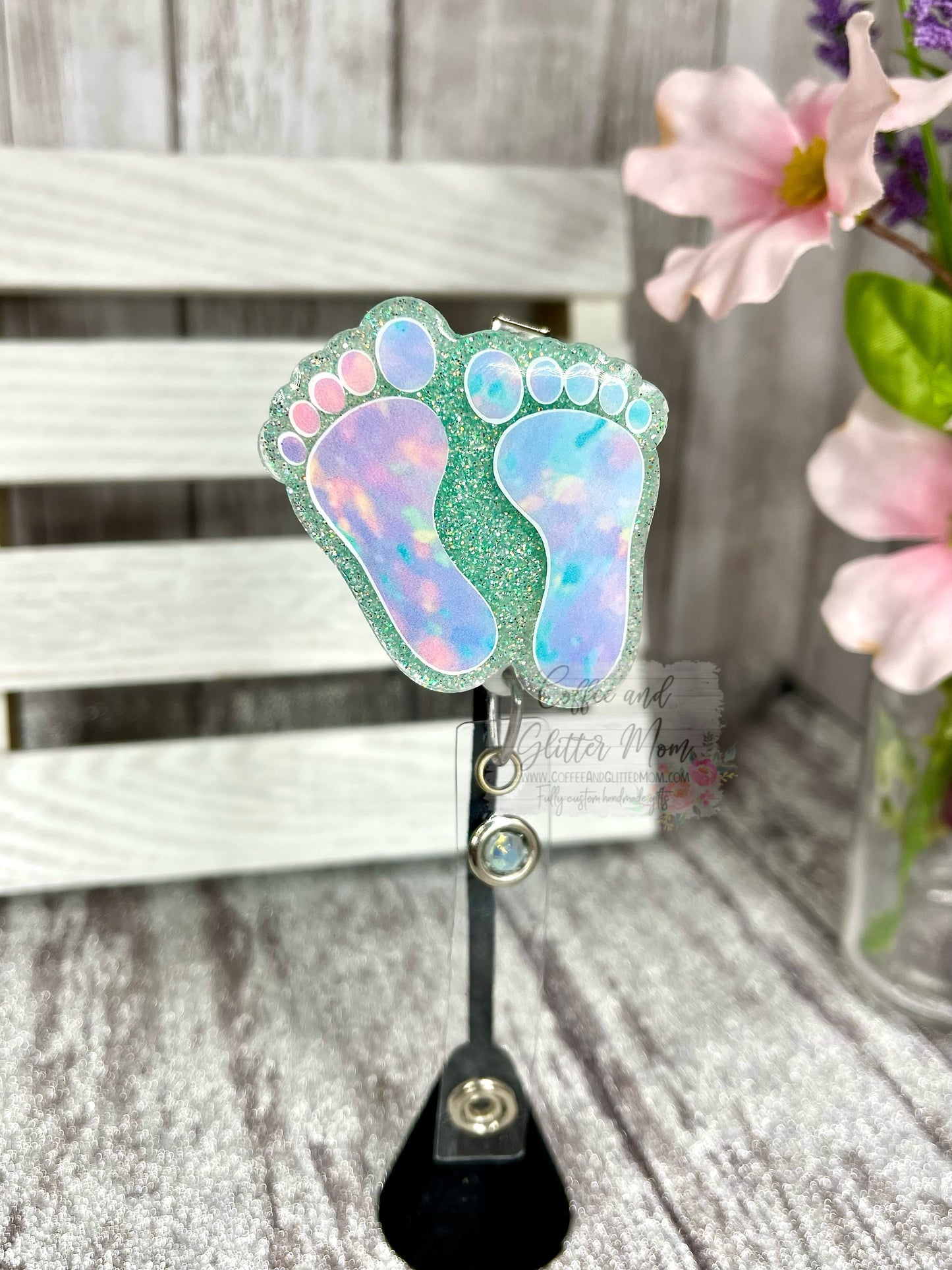 Opal Feet Badge Reel