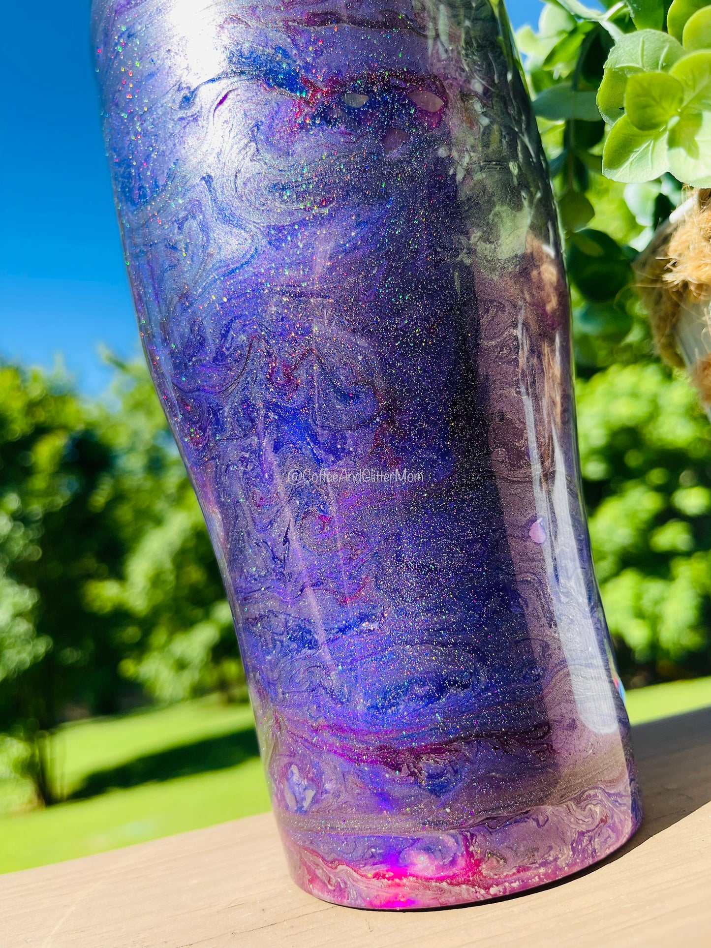 Purple and Silver Ink Tumbler