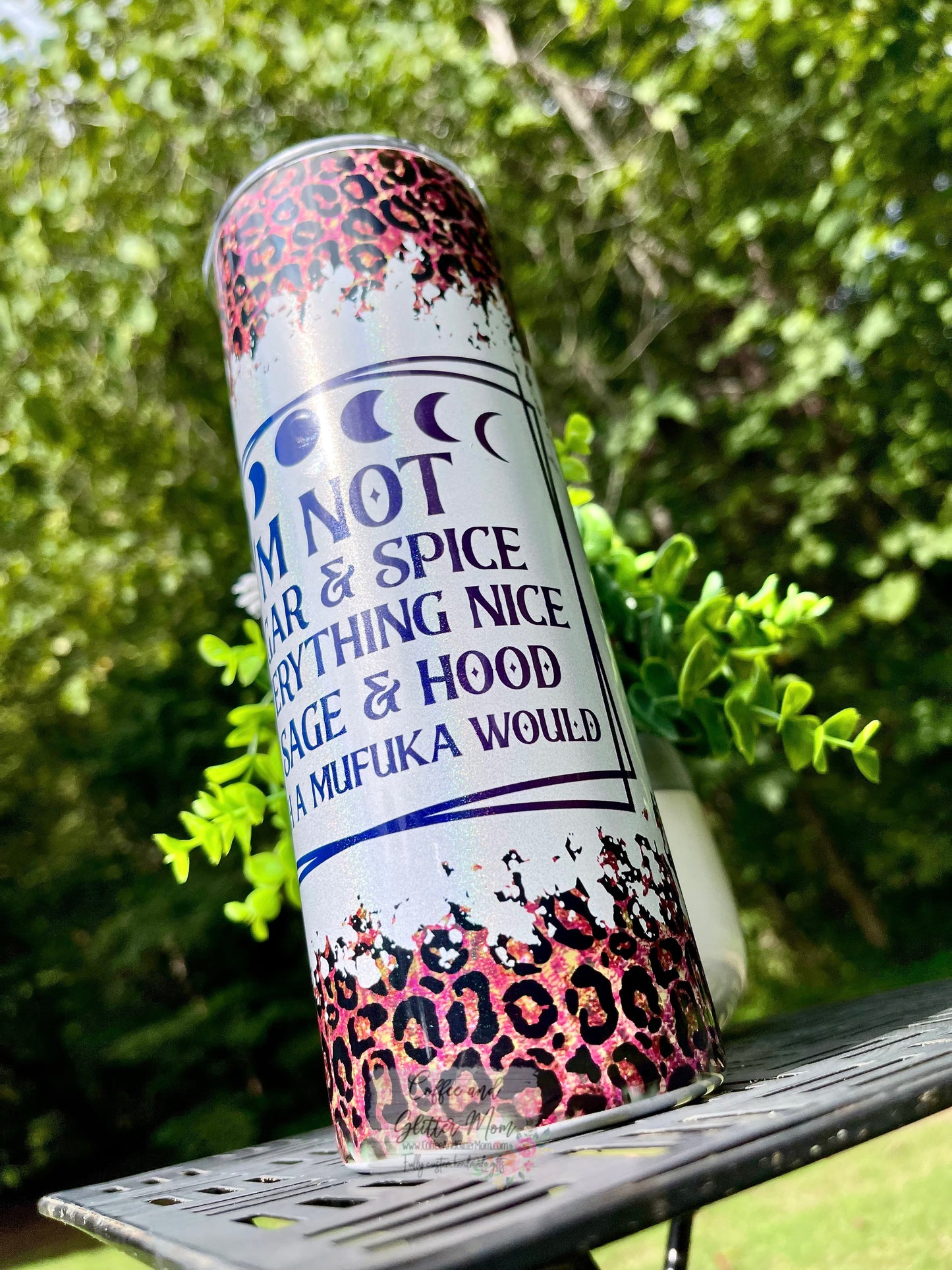 Not Sugar and Spice 20oz Holographic White Skinny Tumbler