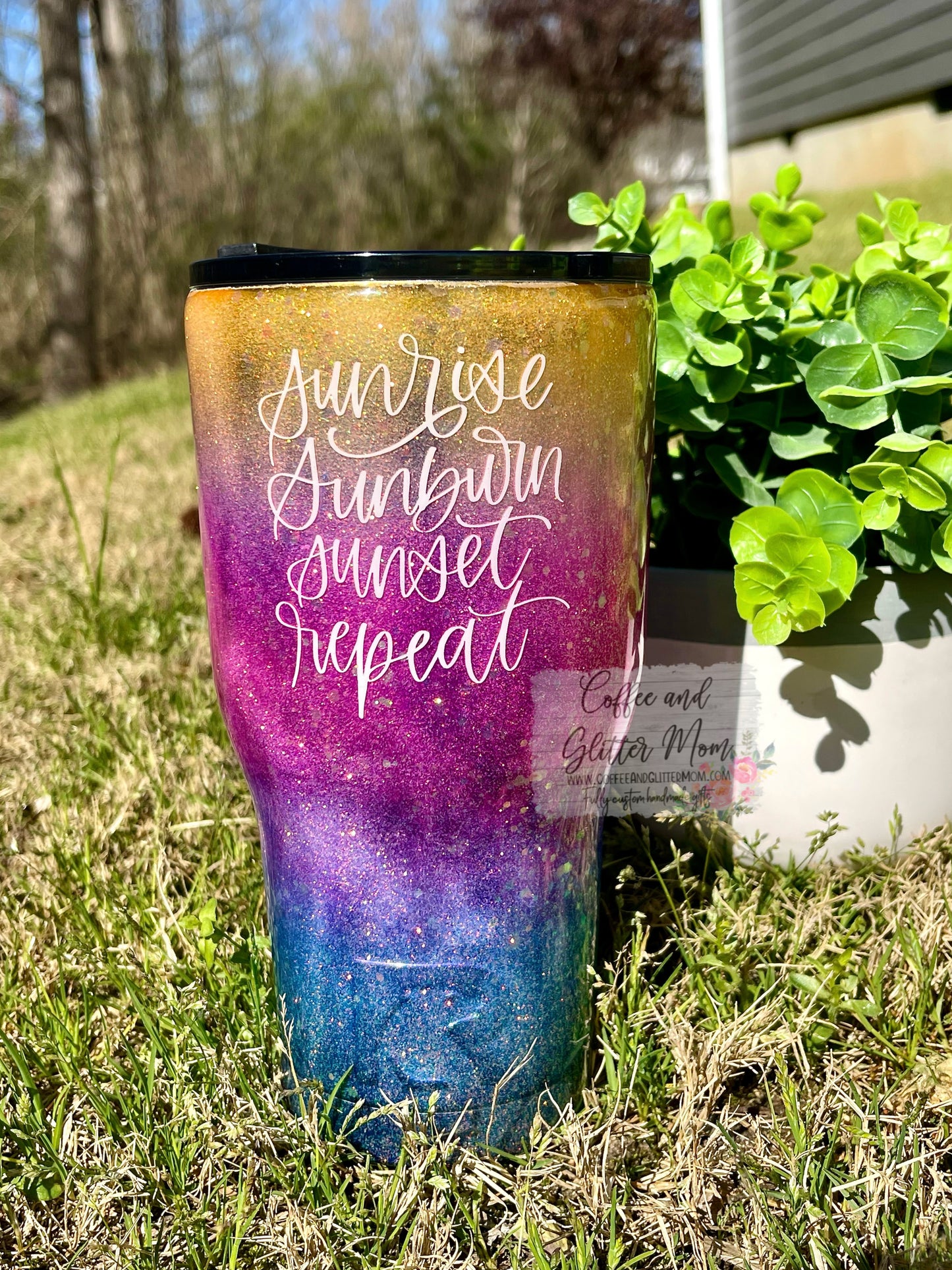 Sunrise Sunburn Sunset Repeat 30oz Rtic Tri-Color Tumbler