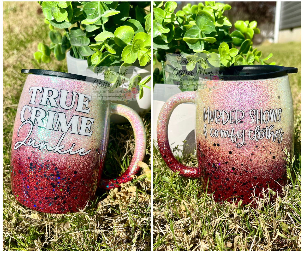 True Crime Junkie/Murder Cloths 14oz Coffee Tumbler with Lid and Straw