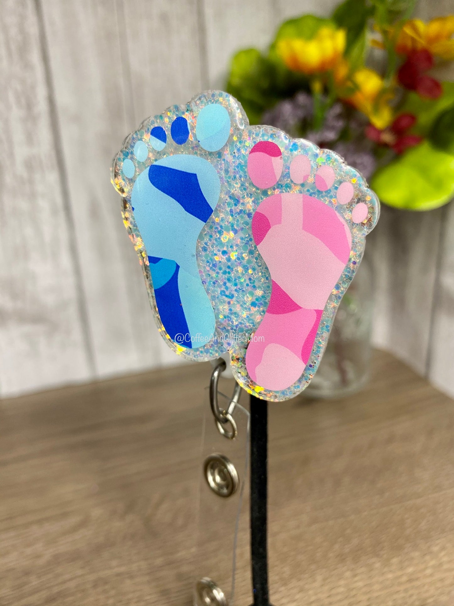 Camo Baby Feet Badge Reel
