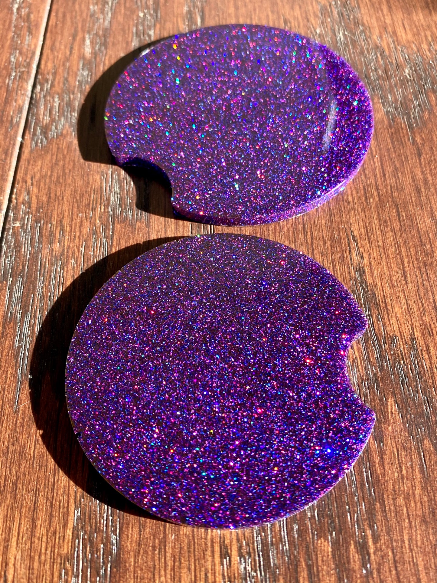 Holo Cosmic Purple Car Coaster Set