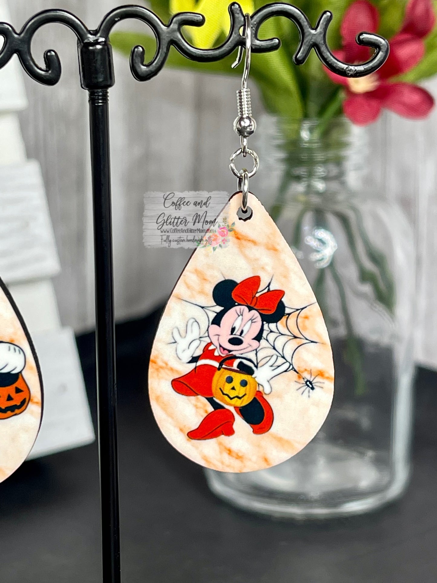 Mummy Mice Halloween Teardrop Earrings