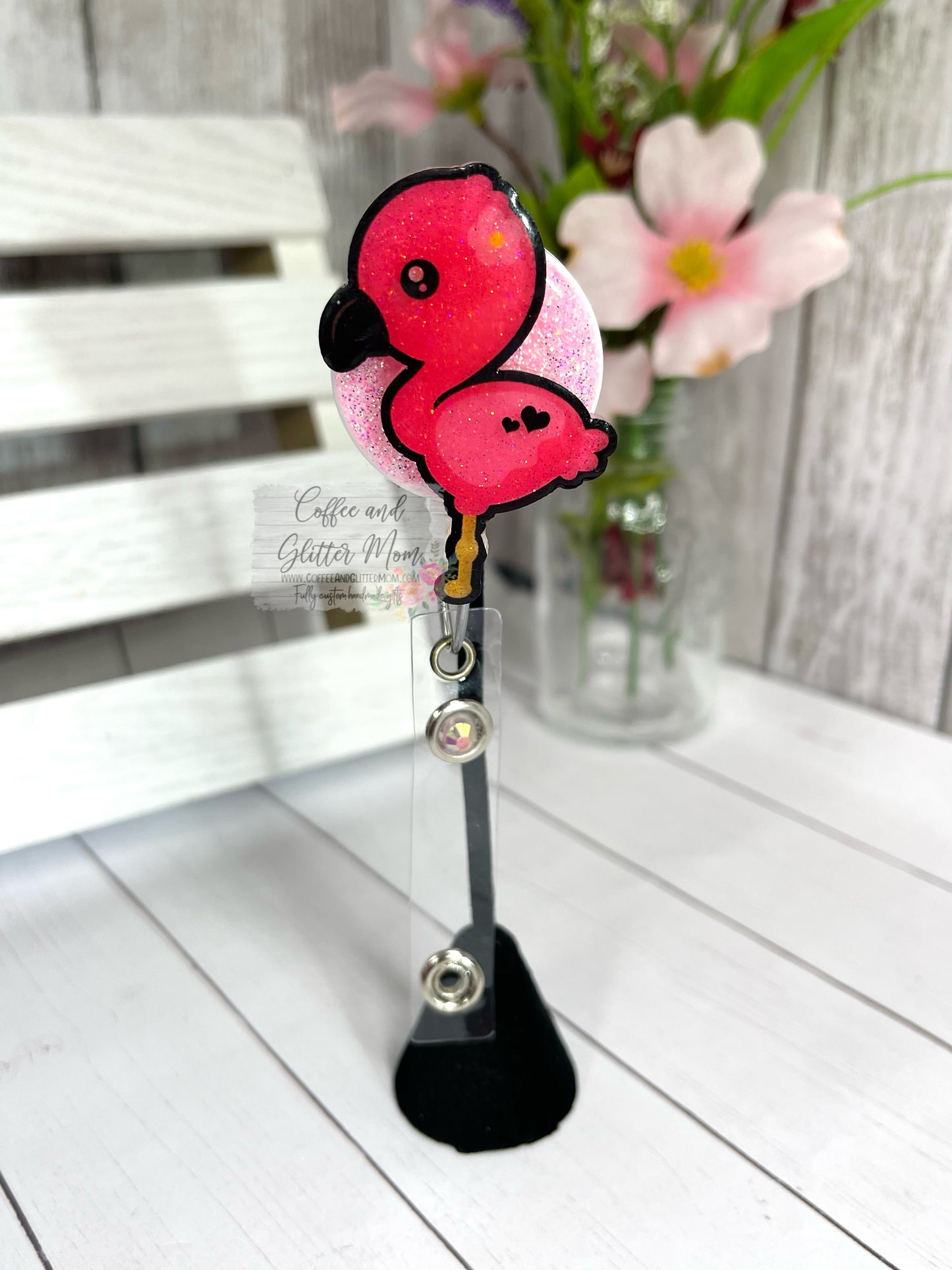Baby Flamingo Badge Reel