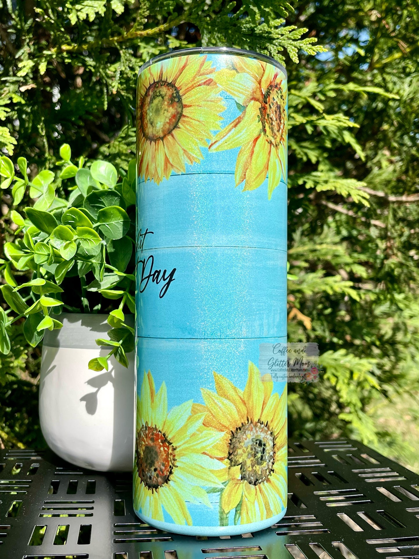 Same Shit Different Day 20oz Sunflower Mint Rainbow Skinny Tumbler