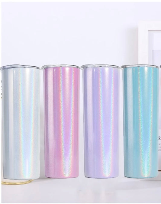 Custom Holographic Rainbow 20oz Skinny Tumbler