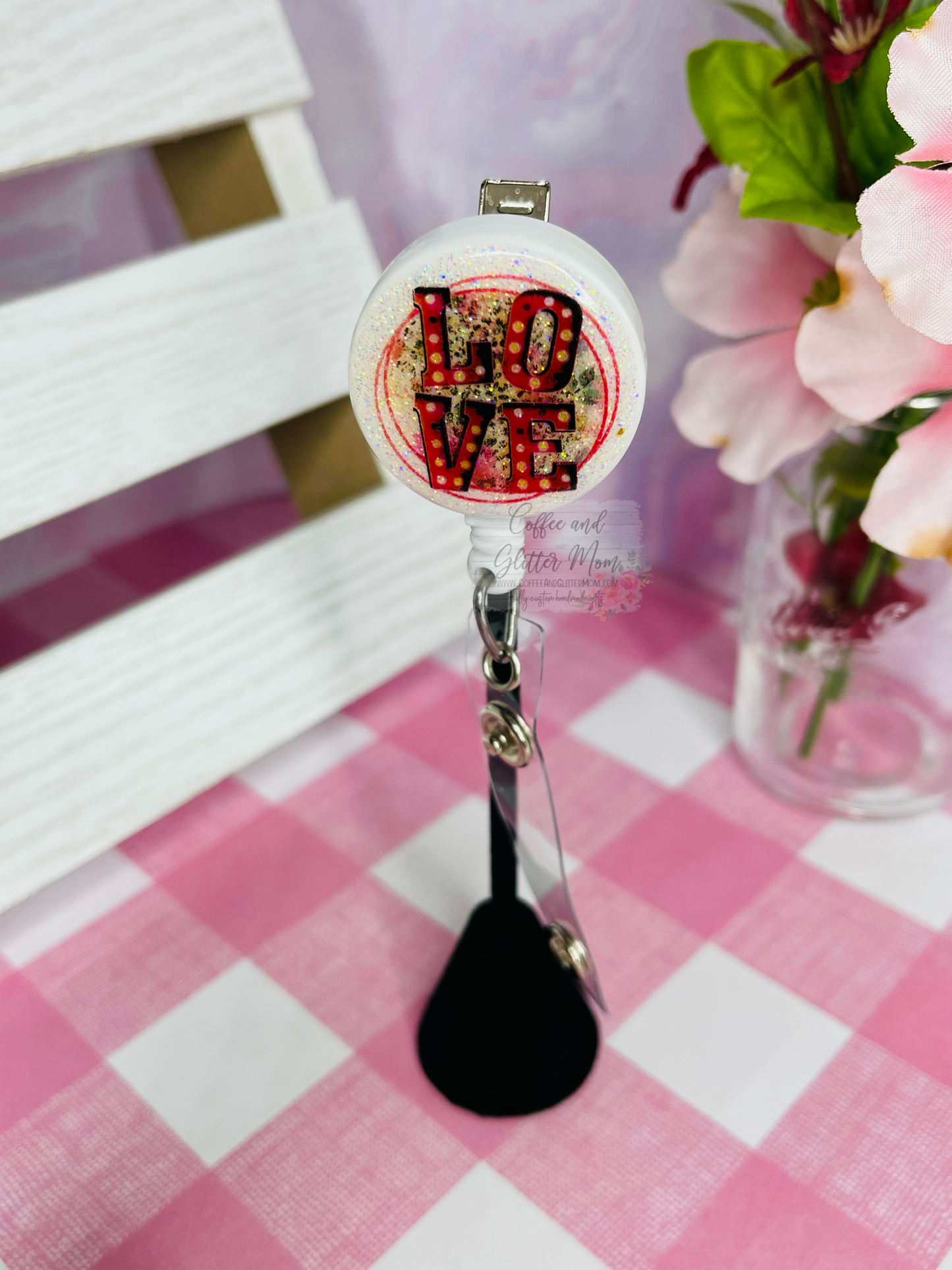 Lit Up Love Valentines Badge Reel