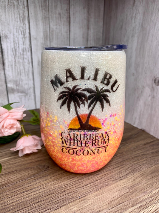 Sunset BLVD Rum 15oz Wine Tumbler with Lid and Straw