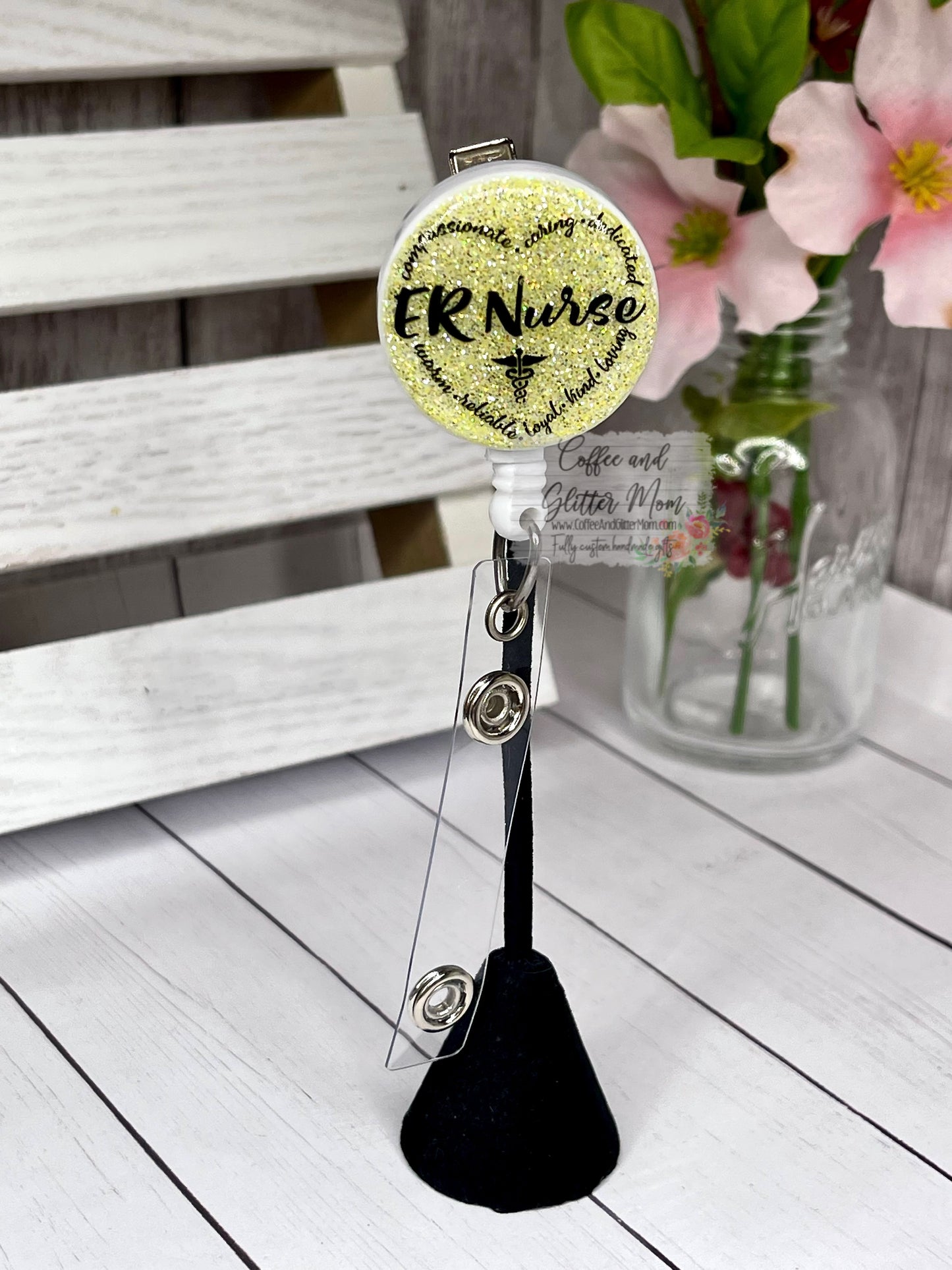 ER Nurse Heart Yellow Badge Reel