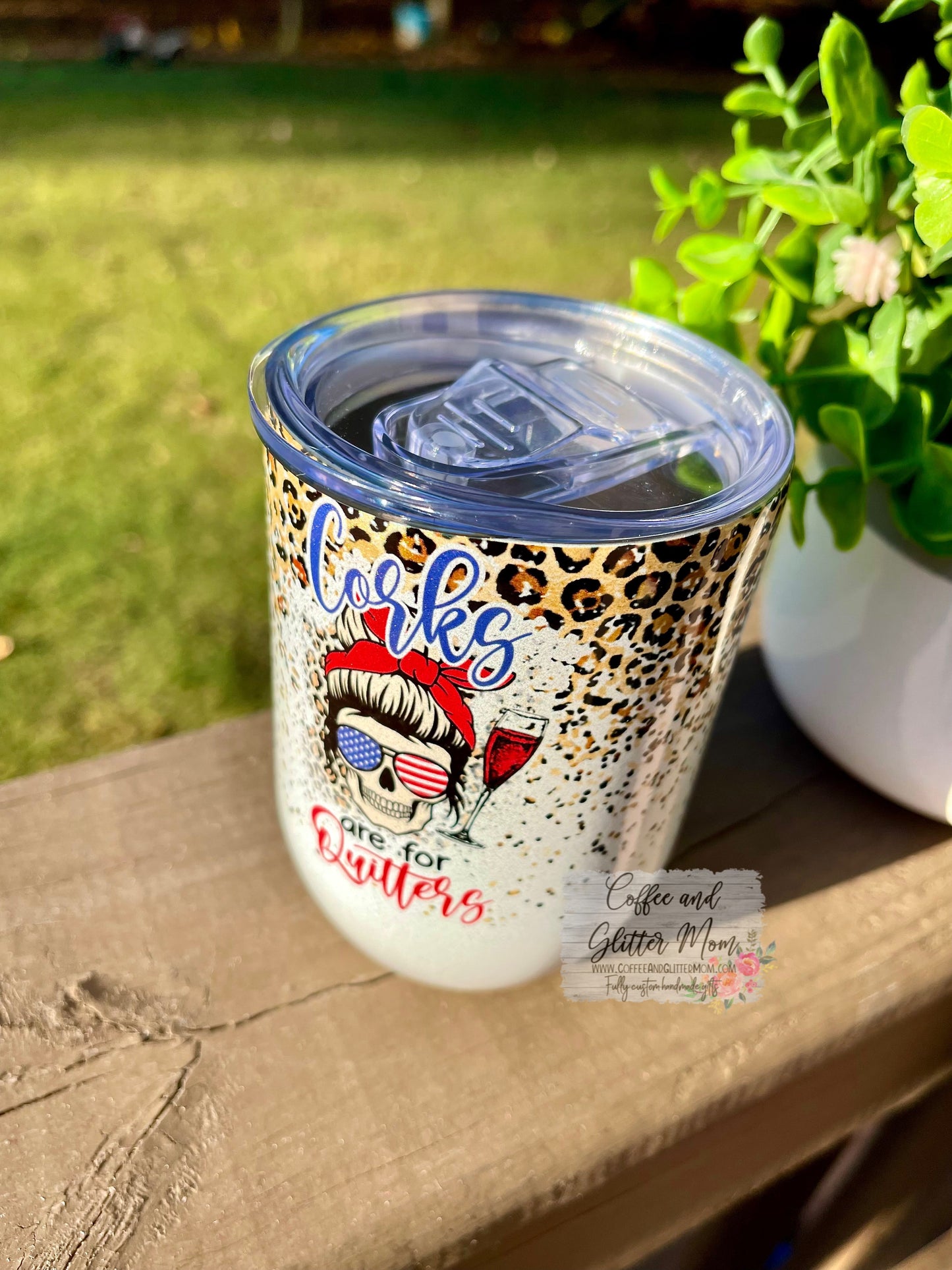 Corks are for Quitters 12oz Holographic Sparkle Wine Tumbler