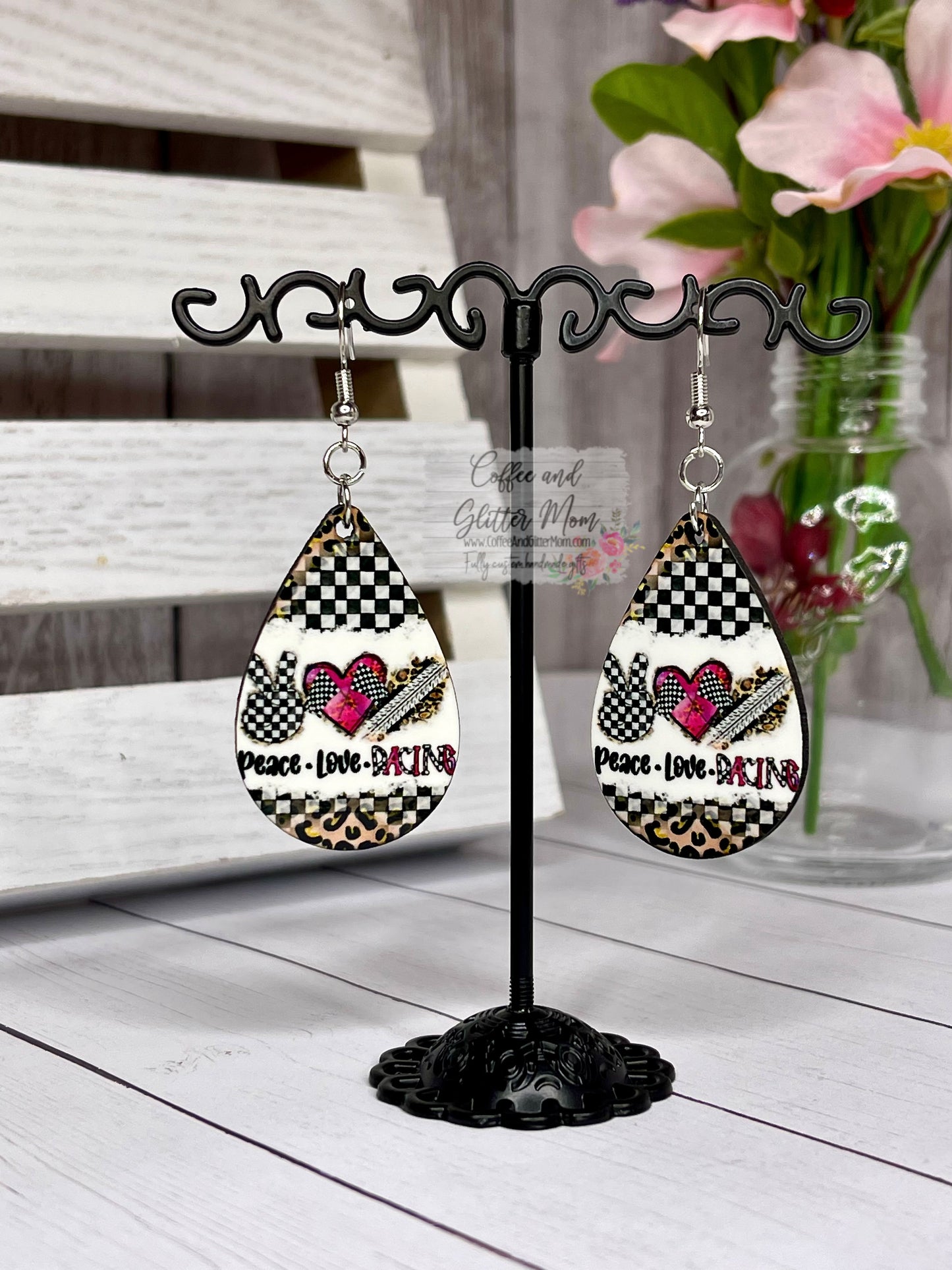 Peace Love Racing Earrings