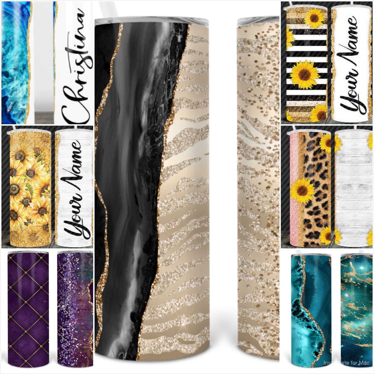 Your Name Here Custom 20oz Rainbow Skinny Tumbler