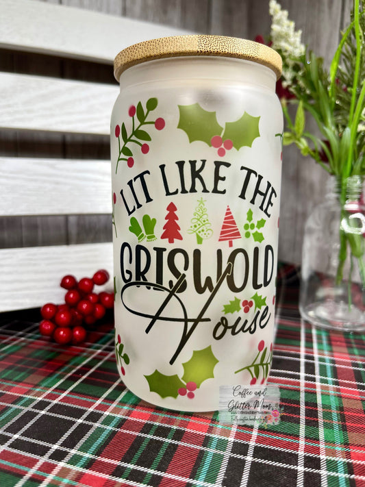Griswold Christmas Collection 16oz Glass Cans