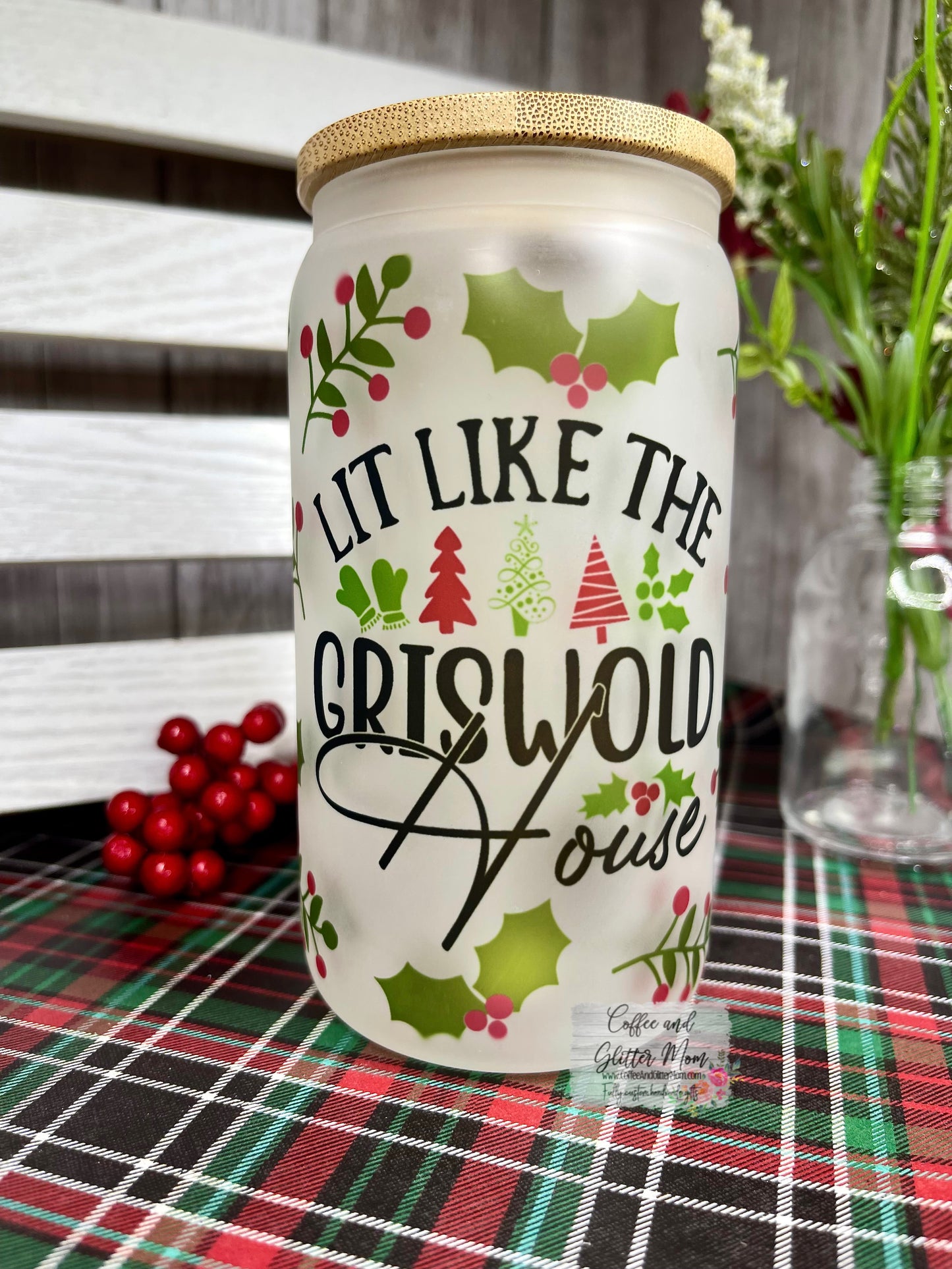 Griswold Christmas Collection 12oz Glass Cans