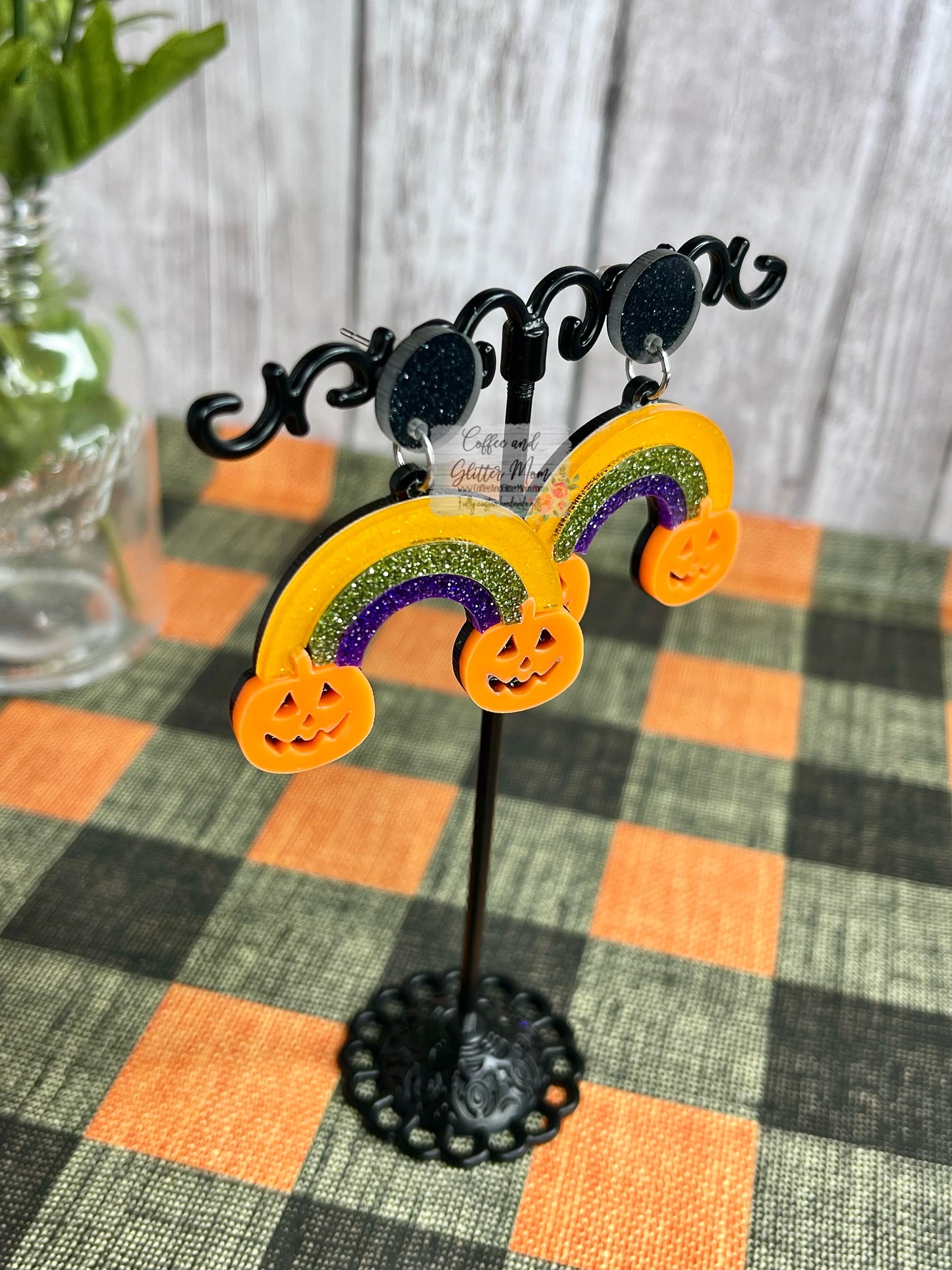 Pumpkin Rainbow Acrylic Earrings