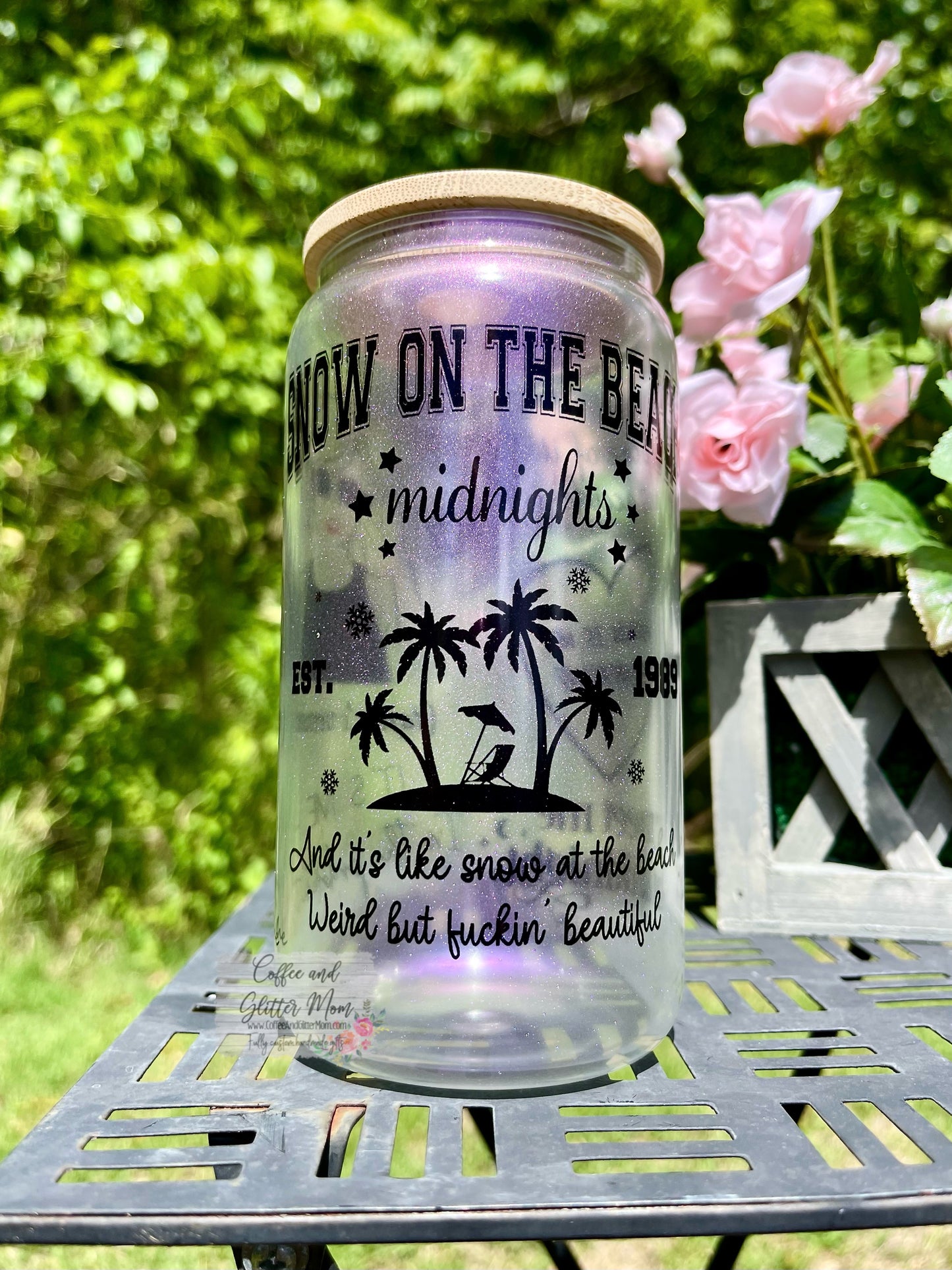 Snow On The Beach 16oz Iridescent Glass Can