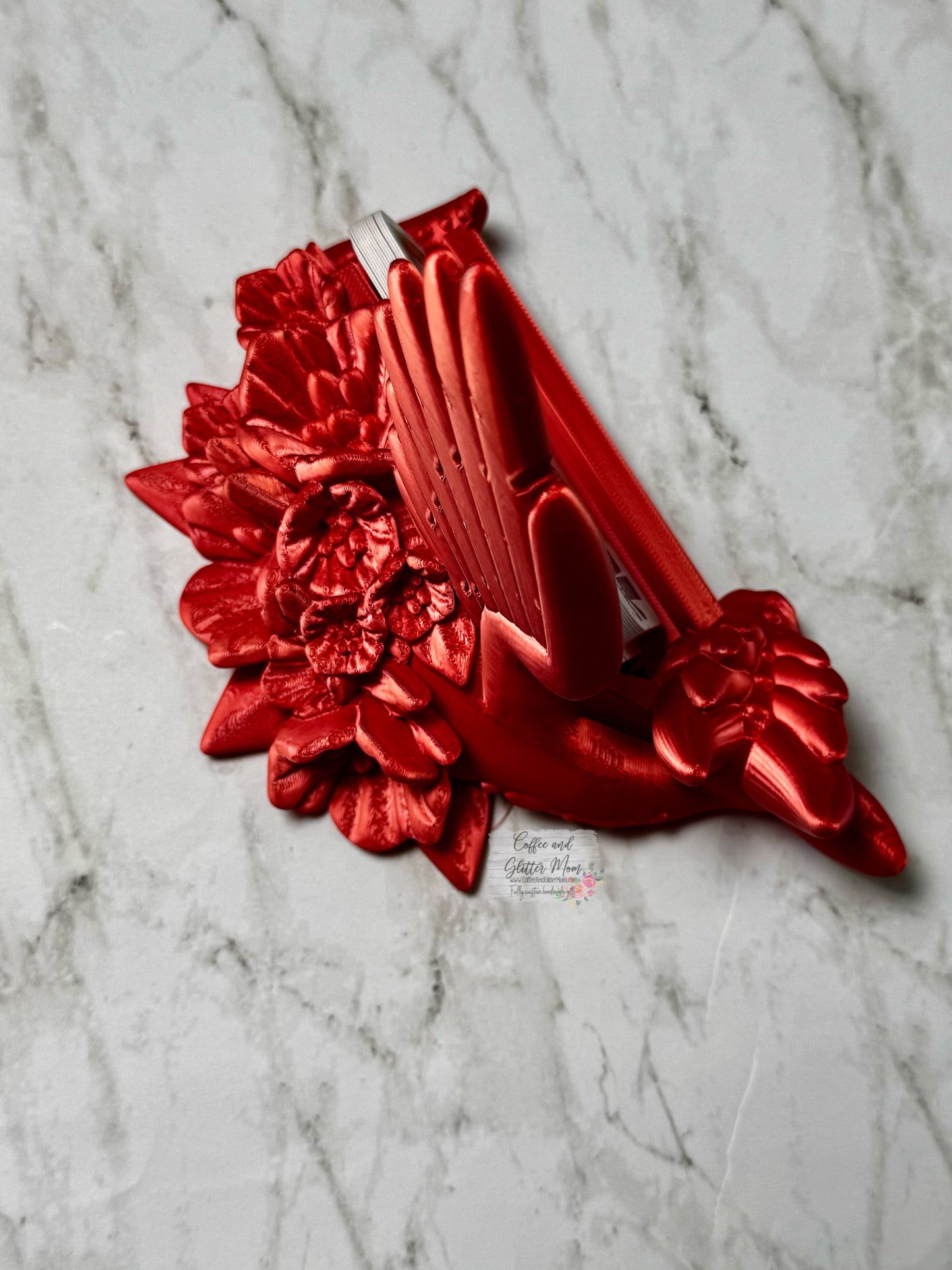 Red Silk Dragon Phone/Business Card Holder