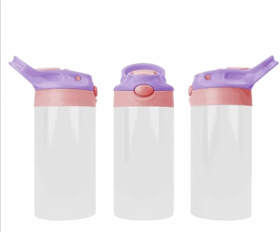 Custom 12oz Kids Pink Top Water Bottle Tumbler