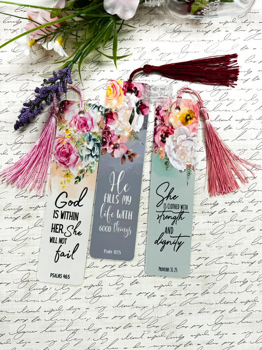 Inspirational Floral Bookmarks