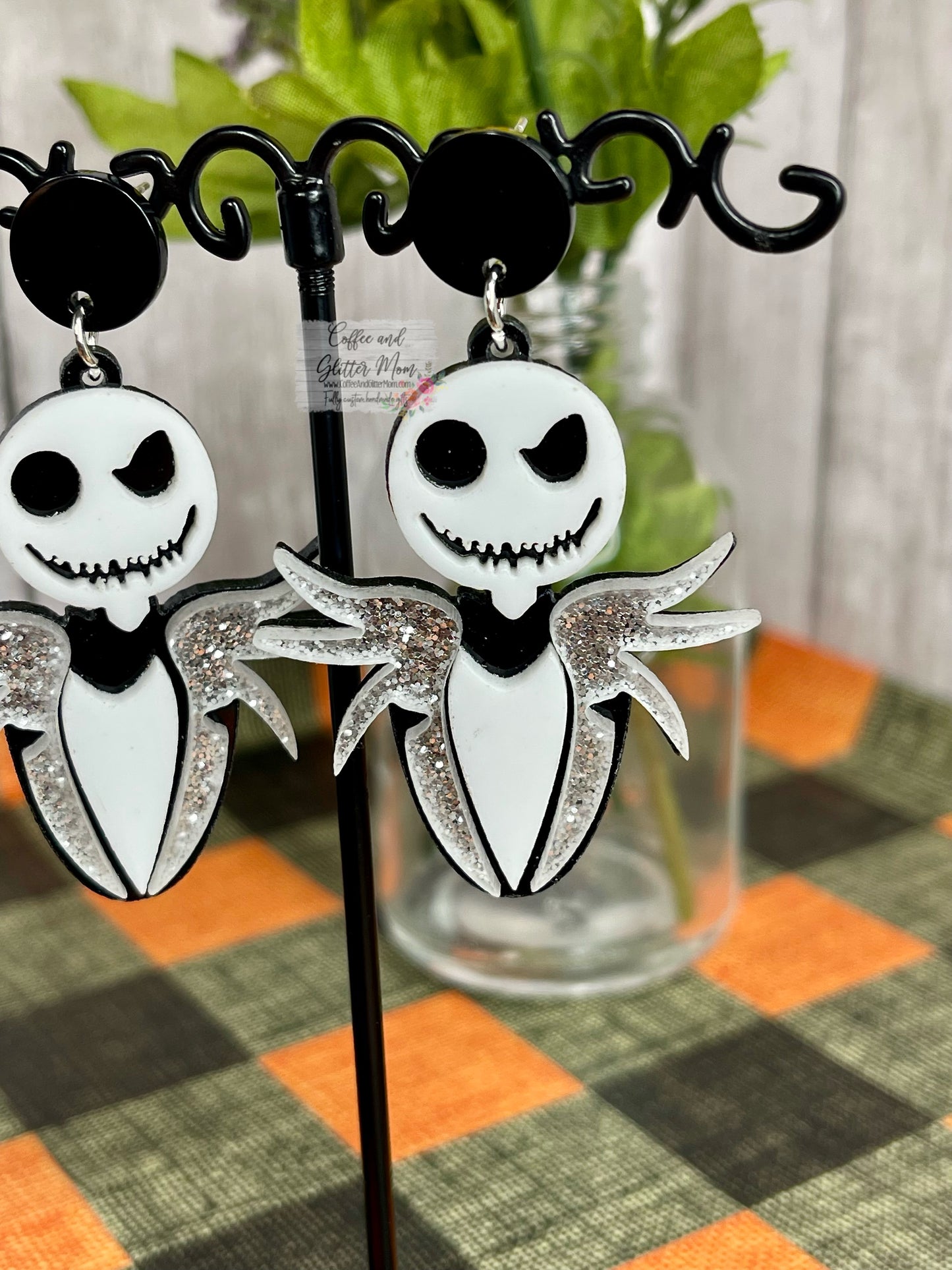 Mr. Halloween Sparkling Acrylic Earrings