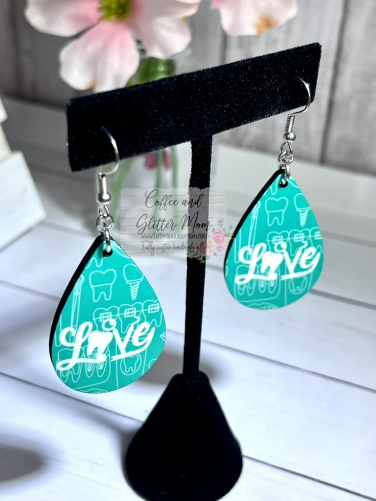 Dental Love Teardrop Earrings RTS